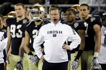 Brian Kelly at the 2011 Champs Sports Bowl