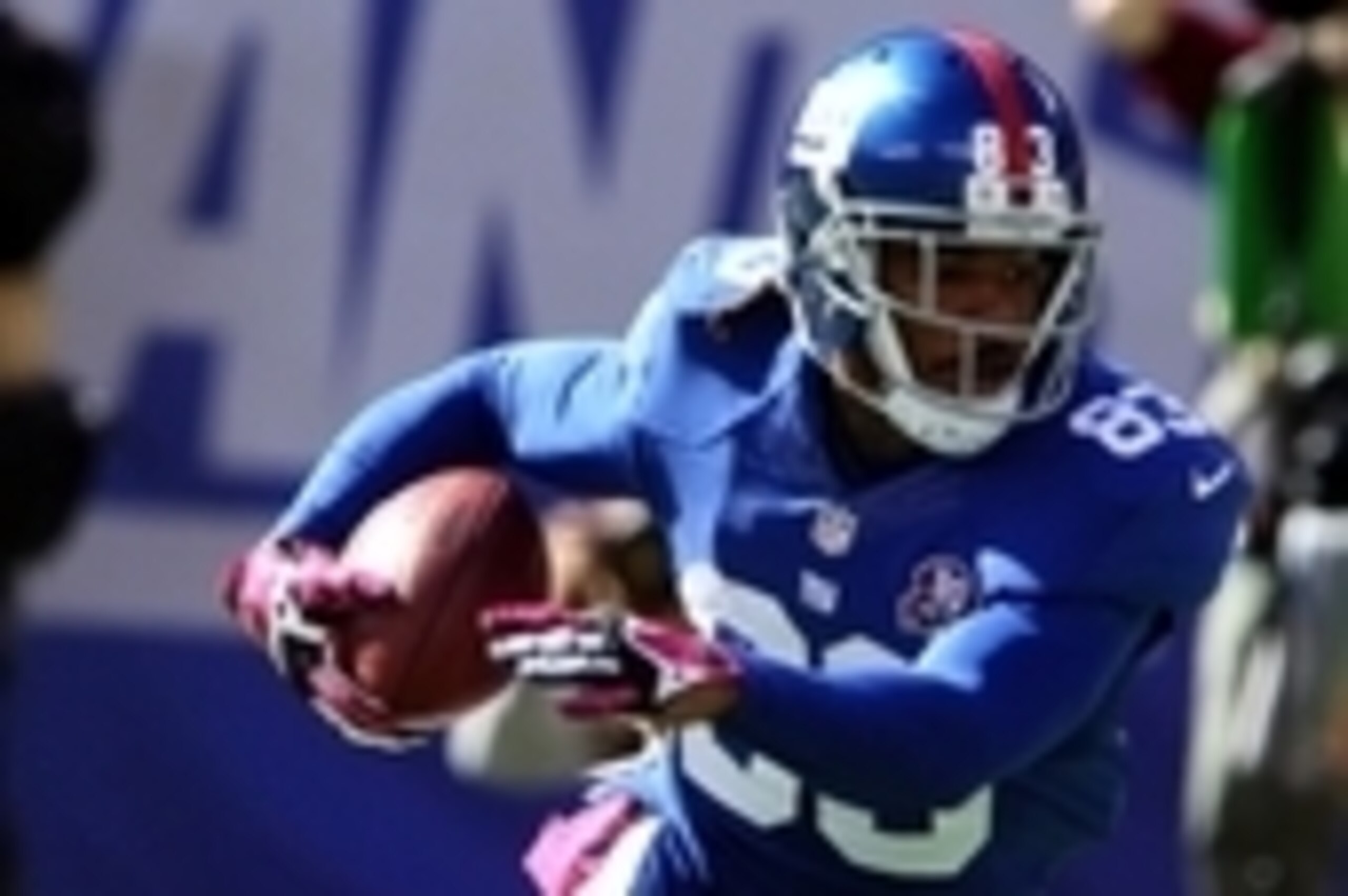 Oct 5, 2014; East Rutherford, NJ, USA; New York Giants wide receiver Rueben Randle (82) runs after a catch against the Atlanta Falcons during the first half at MetLife Stadium. Mandatory Credit: Noah K. Murray-USA TODAY Sports Oct 5, 2014; East Rutherford, NJ, USA; New York Giants wide receiver Rueben Randle (82) runs after a catch against the Atlanta Falcons during the first half at MetLife Stadium. Mandatory Credit: Noah K. Murray-USA TODAY Sports