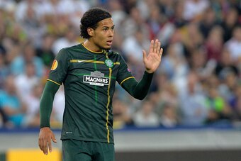 SALZBURG,AUSTRIA - SEPTEMBER 18:  Virgil van Dijk of Celtic in action during the UEFA Europa League Group D match between FC Salzburg and Celtic FC on September 18, 2014 in Salzburg,Austria. (Photo by Samuel Kubani/EuroFootball/Getty Images)