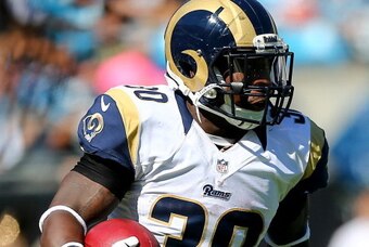 CHARLOTTE, NC - OCTOBER 20:   Zac Stacy #30 of the St. Louis Rams during their game at Bank of America Stadium on October 20, 2013 in Charlotte, North Carolina.  (Photo by Streeter Lecka/Getty Images)
