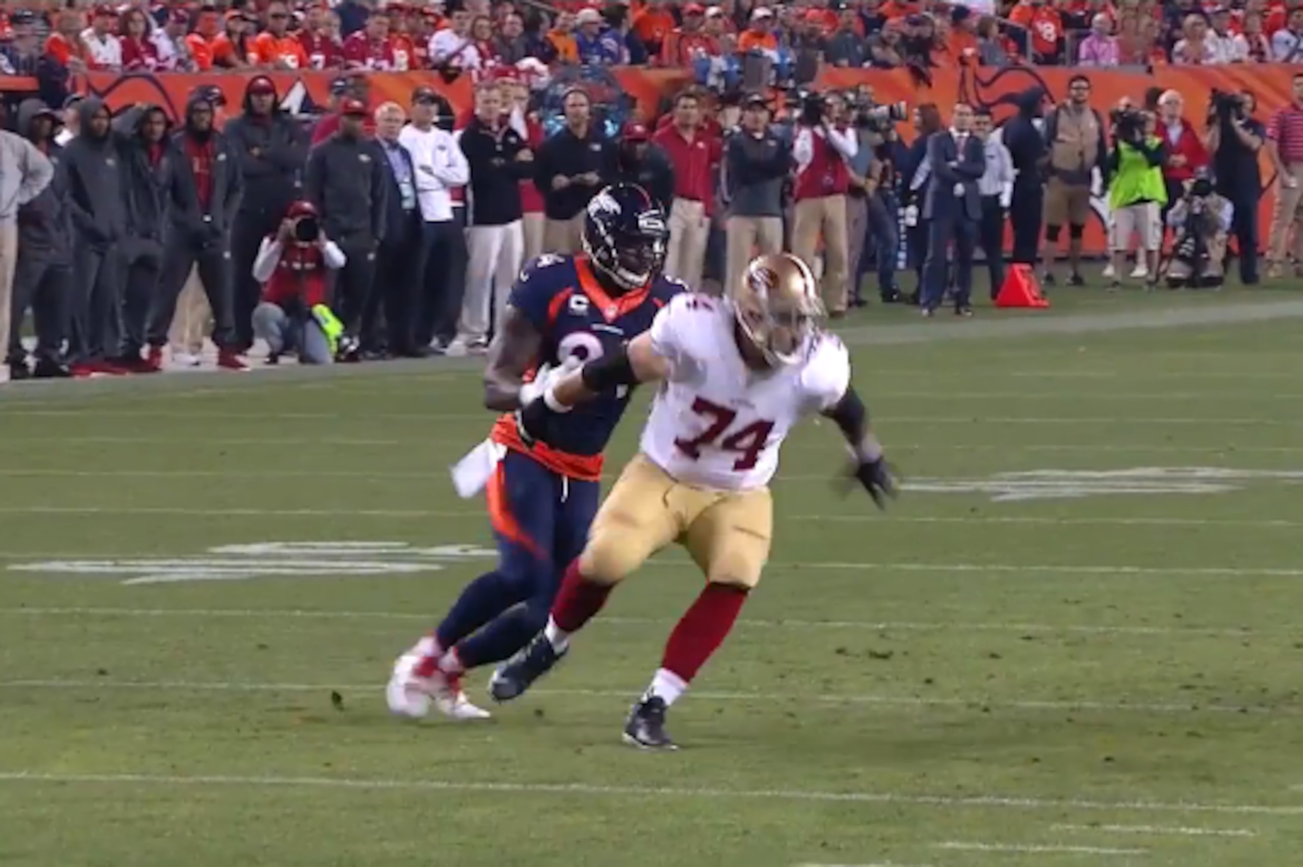 DeMarcus Ware beating Joe Staley DeMarcus Ware beating Joe Staley