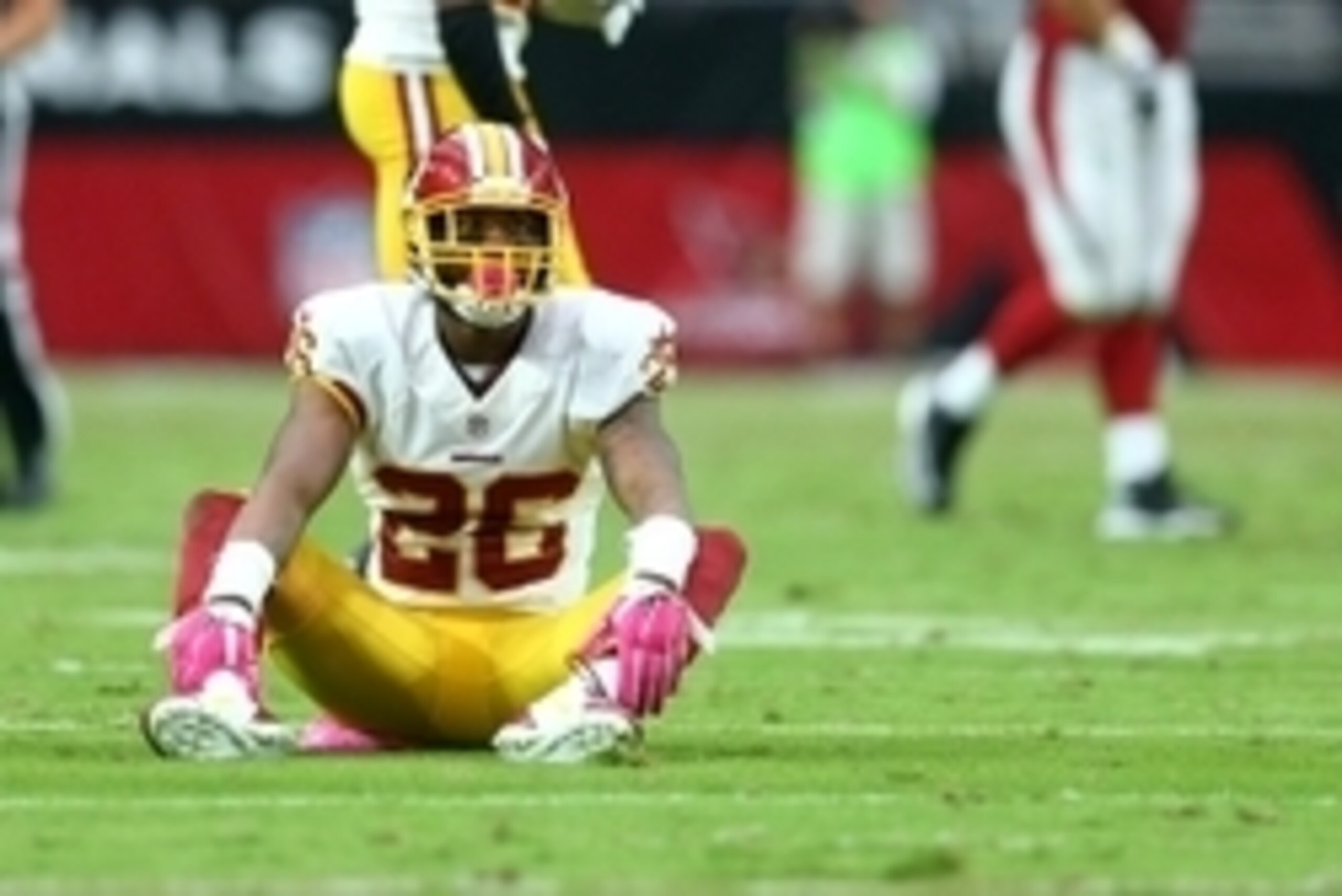 Oct 12, 2014; Glendale, AZ, USA; Washington Redskins safety Bashaud Breeland (26) against the Arizona Cardinals at University of Phoenix Stadium. The Cardinals defeated the Redskins 30-20. Mandatory Credit: Mark J. Rebilas-USA TODAY Sports