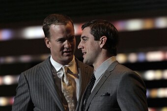 Peyton Manning and Aaron Rodgers: no strangers to collecting MVP awards.