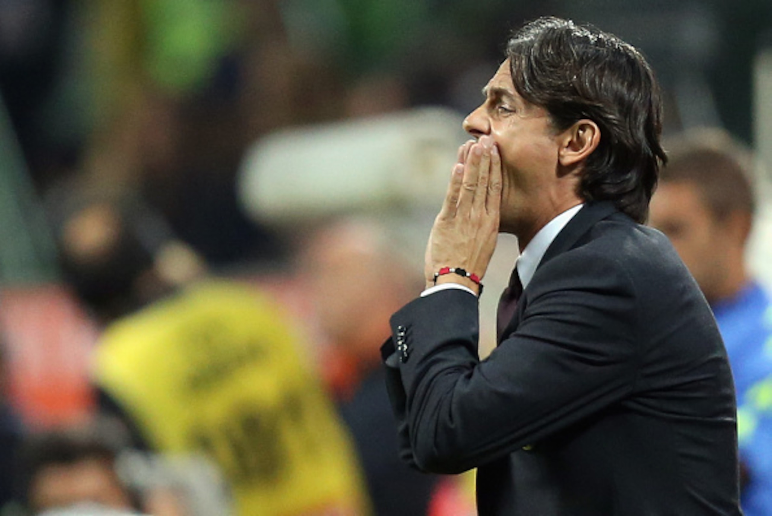 MILAN, ITALY - OCTOBER 04: Head coach of Milan Filippo Inzaghi during the Serie A match between AC Milan and AC Chievo Verona at Stadio Giuseppe Meazza on October 4, 2014 in Milan, Italy. (Photo by Maurizio Lagana/Getty Images) MILAN, ITALY - OCTOBER 04: Head coach of Milan Filippo Inzaghi during the Serie A match between AC Milan and AC Chievo Verona at Stadio Giuseppe Meazza on October 4, 2014 in Milan, Italy. (Photo by Maurizio Lagana/Getty Images)