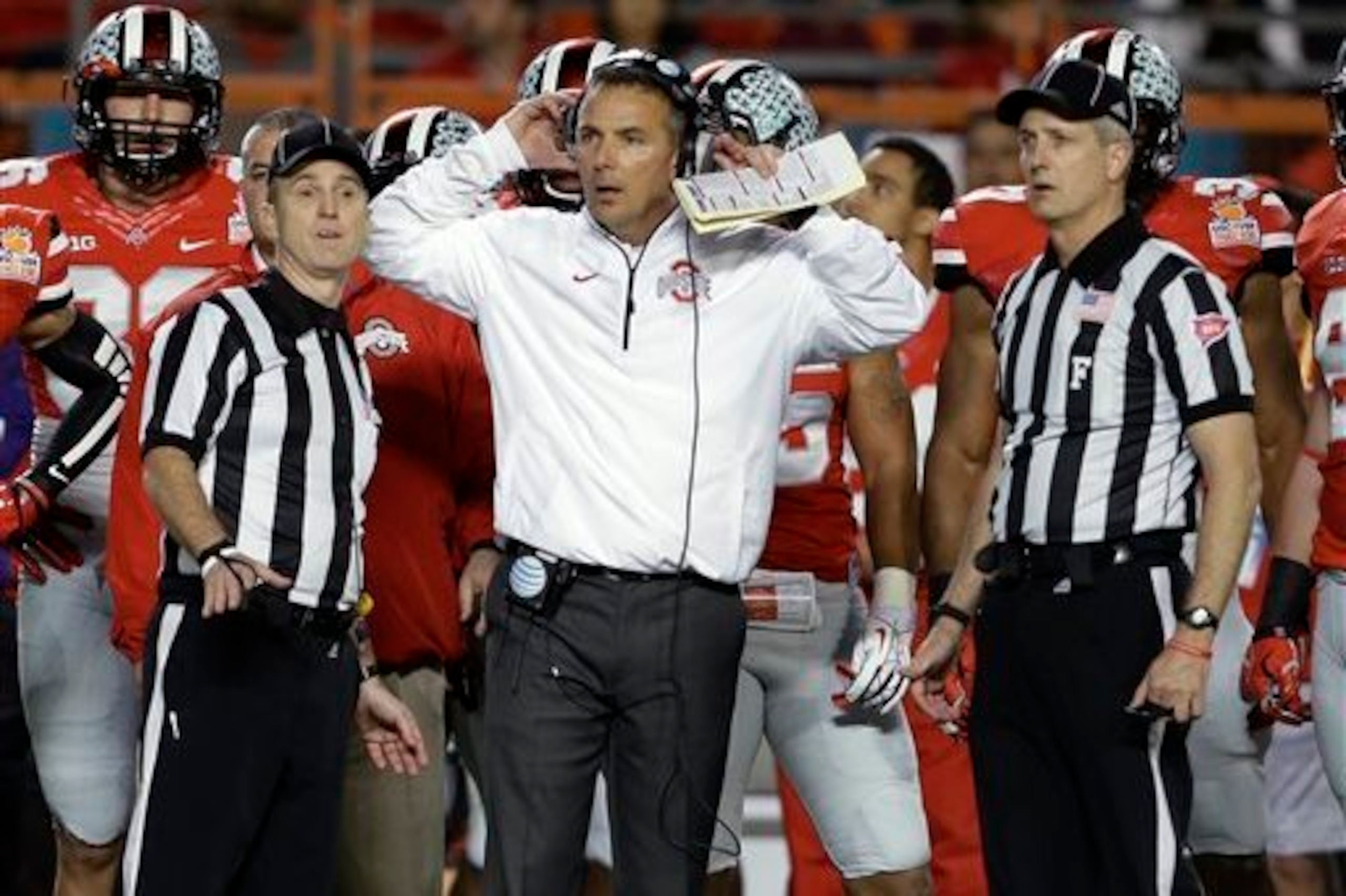 Since taking over at Ohio State, Urban Meyer has had a few run-ins with his former employer.