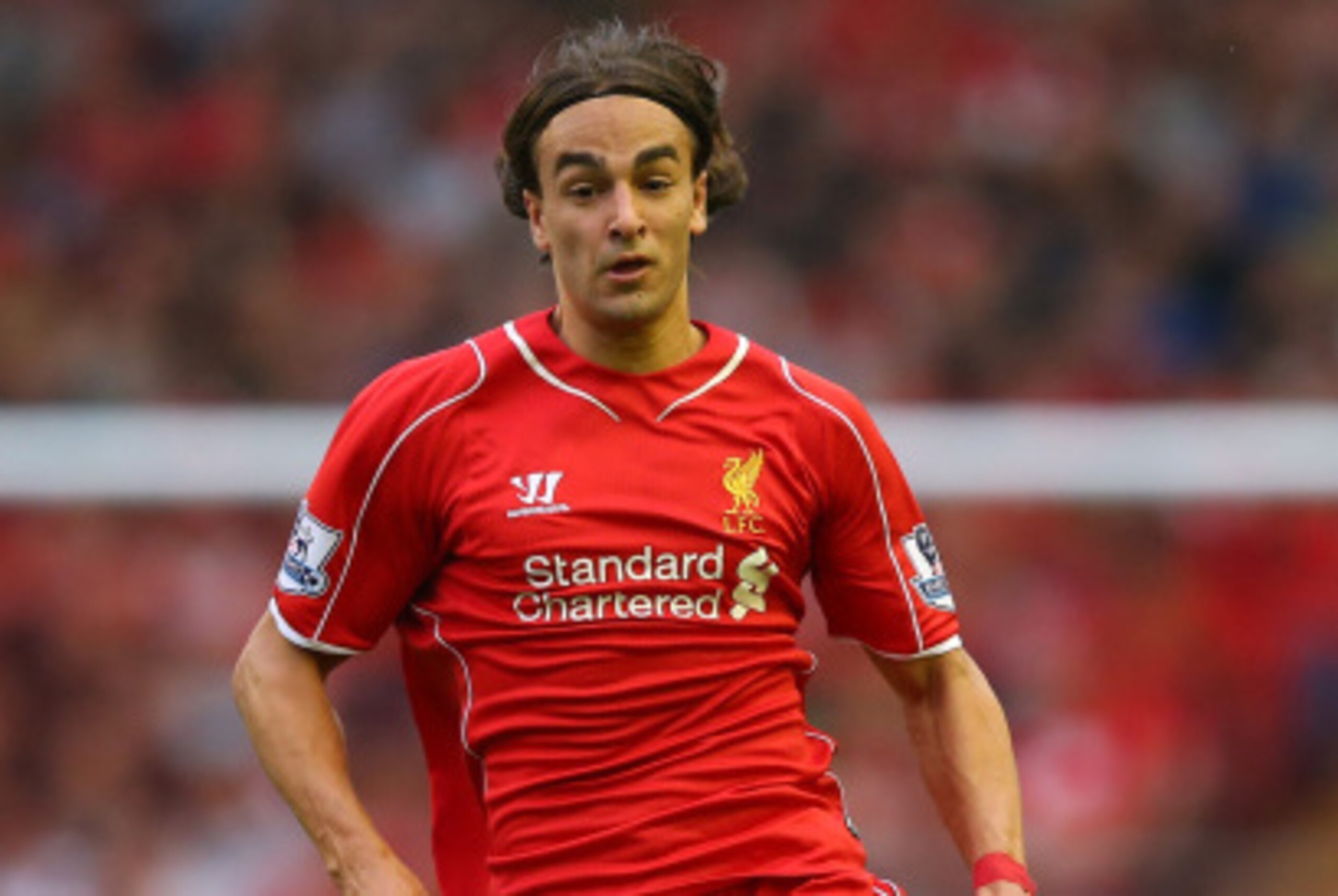 LIVERPOOL, ENGLAND - SEPTEMBER 13:  Lazar Markovic of Liverpool during the Barclays Premier League match between Liverpool and Aston Villa at Anfield on September 13, 2014 in Liverpool, England.  (Photo by Alex Livesey/Getty Images)