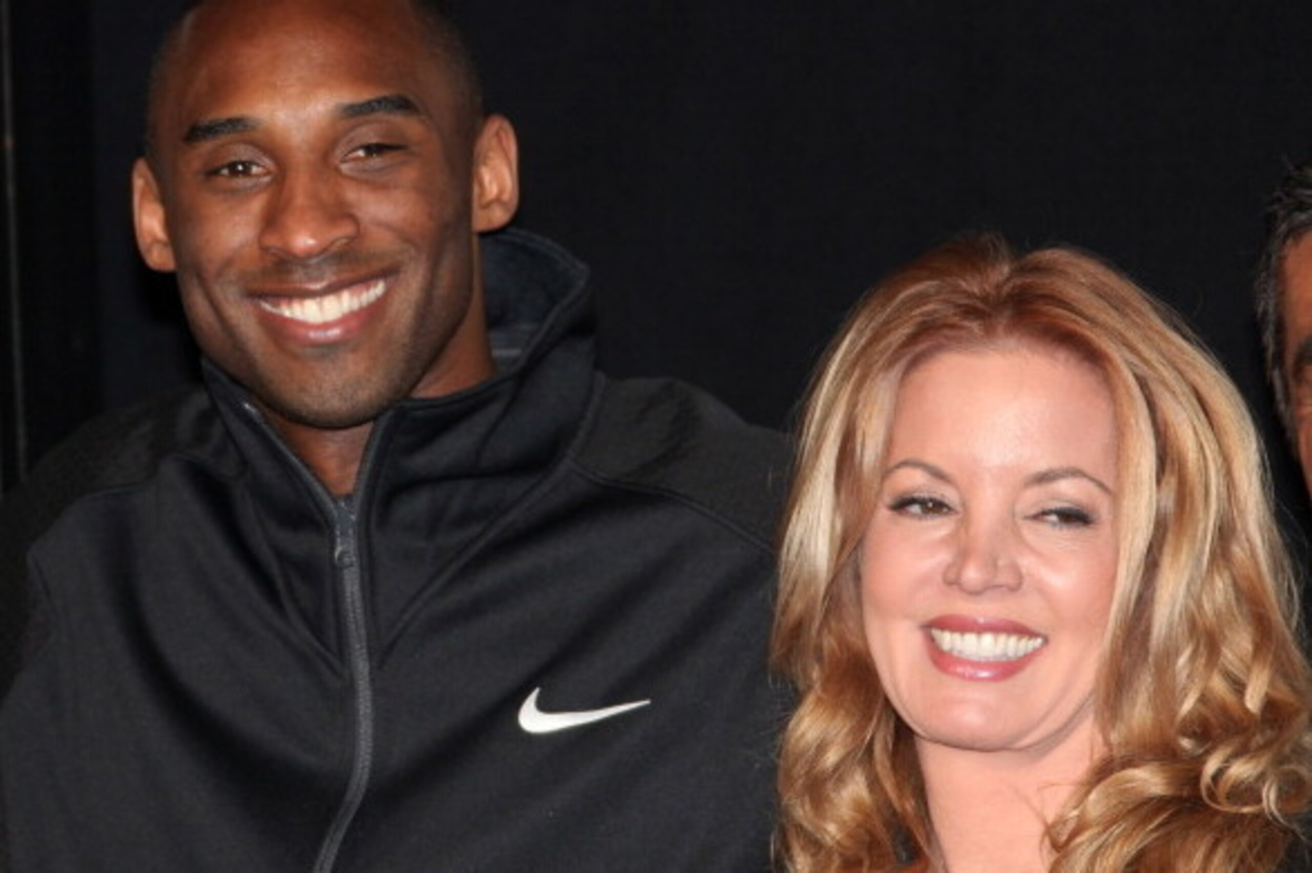 HOLLYWOOD, CA - FEBRUARY 19:  NBA player Kobe Bryant (L) and Executive VP of Business Operations for the Los Angeles Lakers Jeanie Buss attends his hand and footprint ceremony at Grauman's Chinese Theater on February 19, 2011 in Hollywood, California.  (P