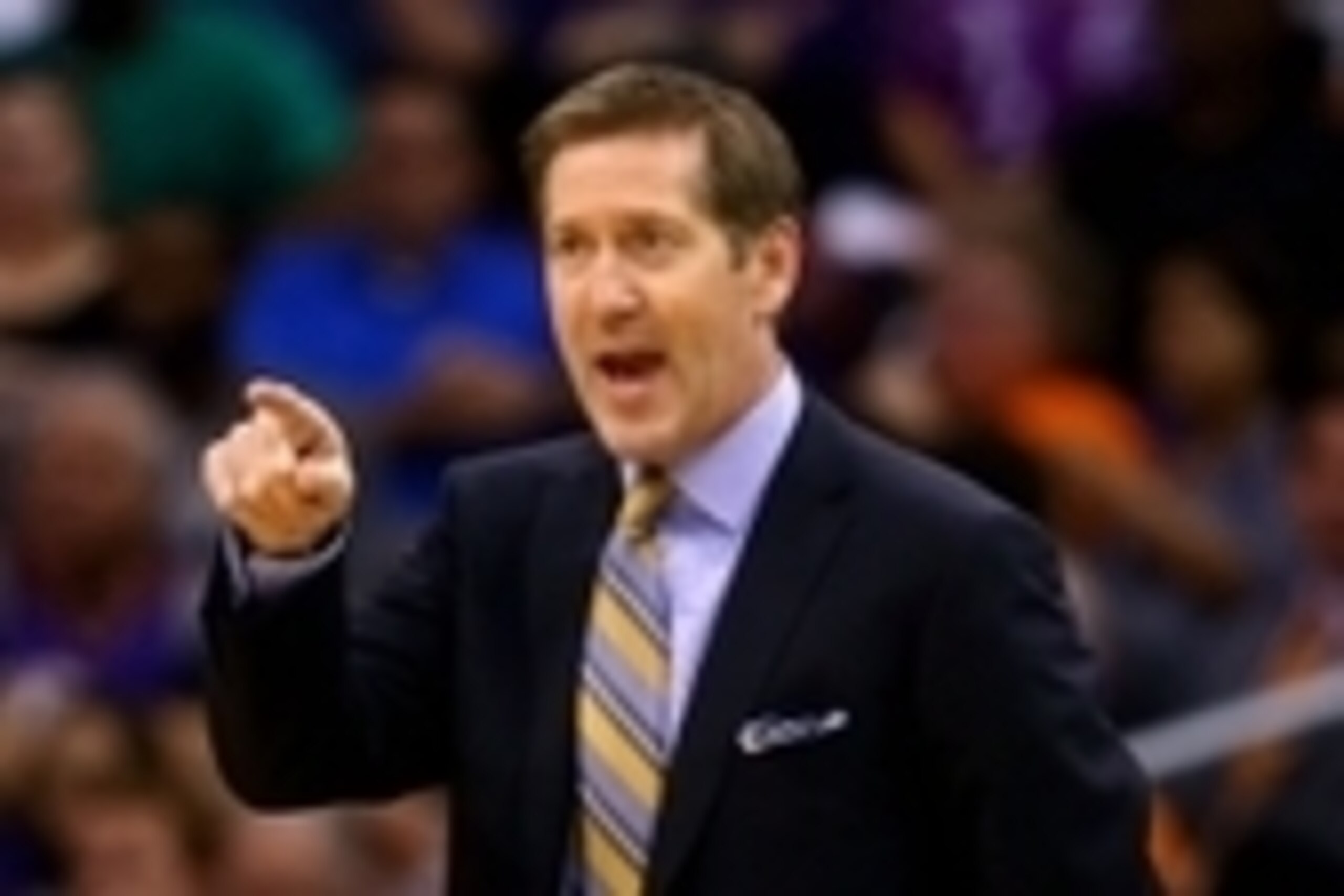 Mar 4, 2014; Phoenix, AZ, USA; Phoenix Suns head coach Jeff Hornacek reacts in the first half against the Los Angeles Clippers at the US Airways Center. Mandatory Credit: Mark J. Rebilas-USA TODAY Sports