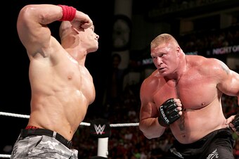 John Cena battles Brock Lesnar.