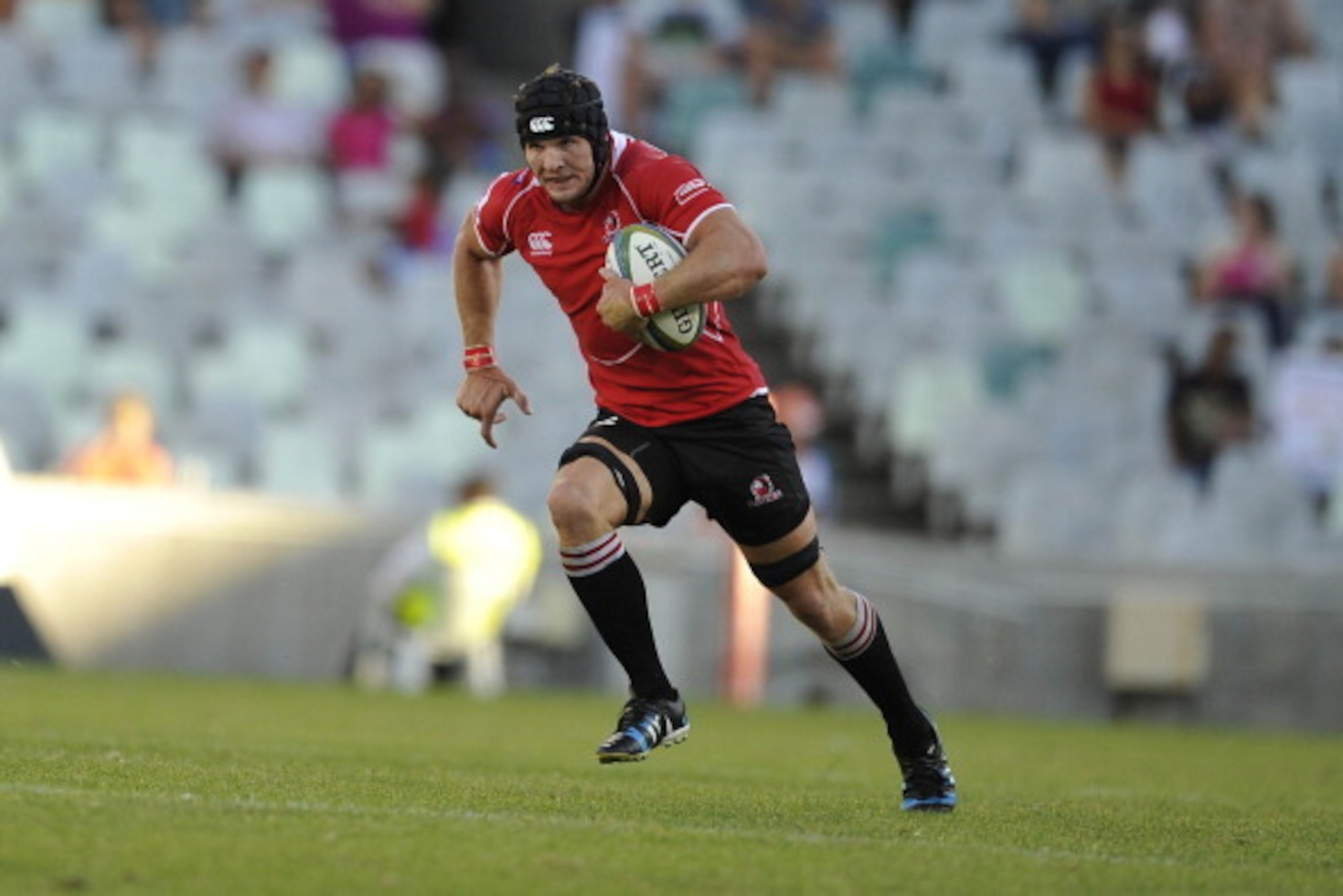 BLOEMFONTEIN, SOUTH AFRICA - FEBRUARY 15: Jaco Kriel of the Lions  during the Super Rugby match between Toyota Cheetahs and Lions at Vodacom Park on February 15, 2014 in Bloemfontein, South Africa. (Photo by Louis Botha/Gallo Images/Getty Images)