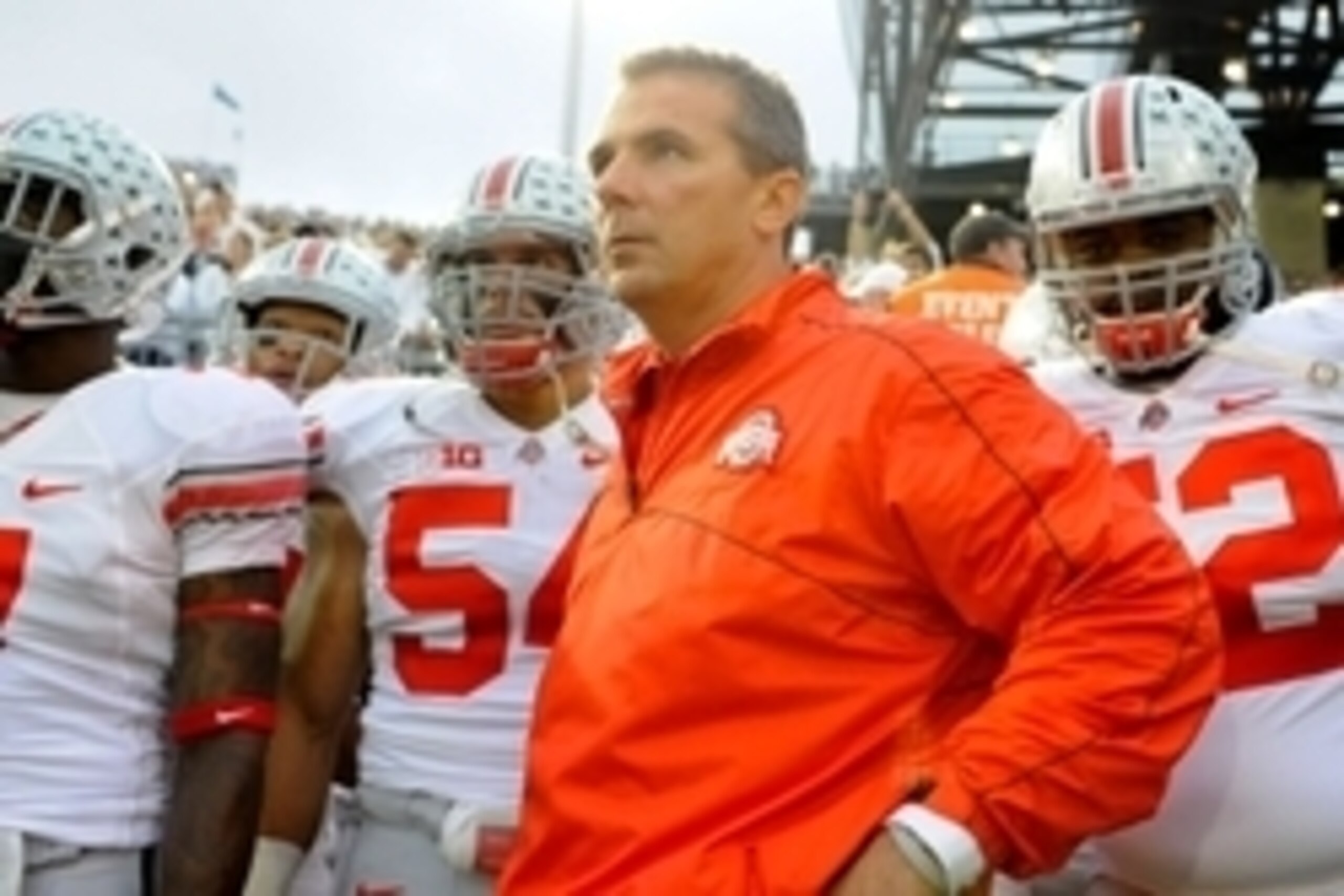 Oct 27, 2012; University Park, PA, USA; Ohio State Buckeyes head coach Urban Meyer prior to the game against the Penn State Nittany Lions at Beaver Stadium.  Mandatory Credit: Rich Barnes-USA TODAY Sports