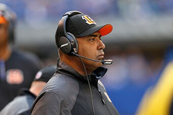INDIANAPOLIS, IN - OCTOBER 19:  Head Coach Marvin Lewis of the Cincinnati Bengals watches as his team takes on the Indianapolis Colts during the fourth quarter on October 19, 2014 at Lucas Oil Stadium on October 19, 2014 in Indianapolis, Indiana. Indianap