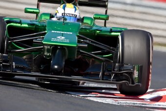 BUDAPEST, HUNGARY - JULY 25:  Marcus Ericsson of Sweden and Caterham drives during practice ahead of the Hungarian Formula One Grand Prix at Hungaroring on July 25, 2014 in Budapest, Hungary.  (Photo by Drew Gibson/Getty Images)
