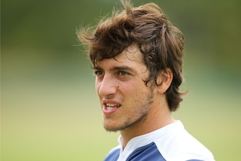 GOLD COAST, AUSTRALIA - MARCH 26:  Demetri Catrakilis looks on during a Stormers Super Rugby training session at Sanctuary Cove on March 26, 2014 in Gold Coast, Australia.  (Photo by Chris Hyde/Getty Images)
