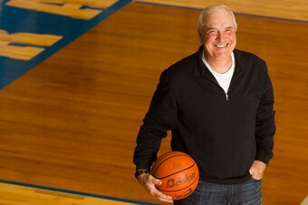 Ron Riherd in the Stevens High gym.