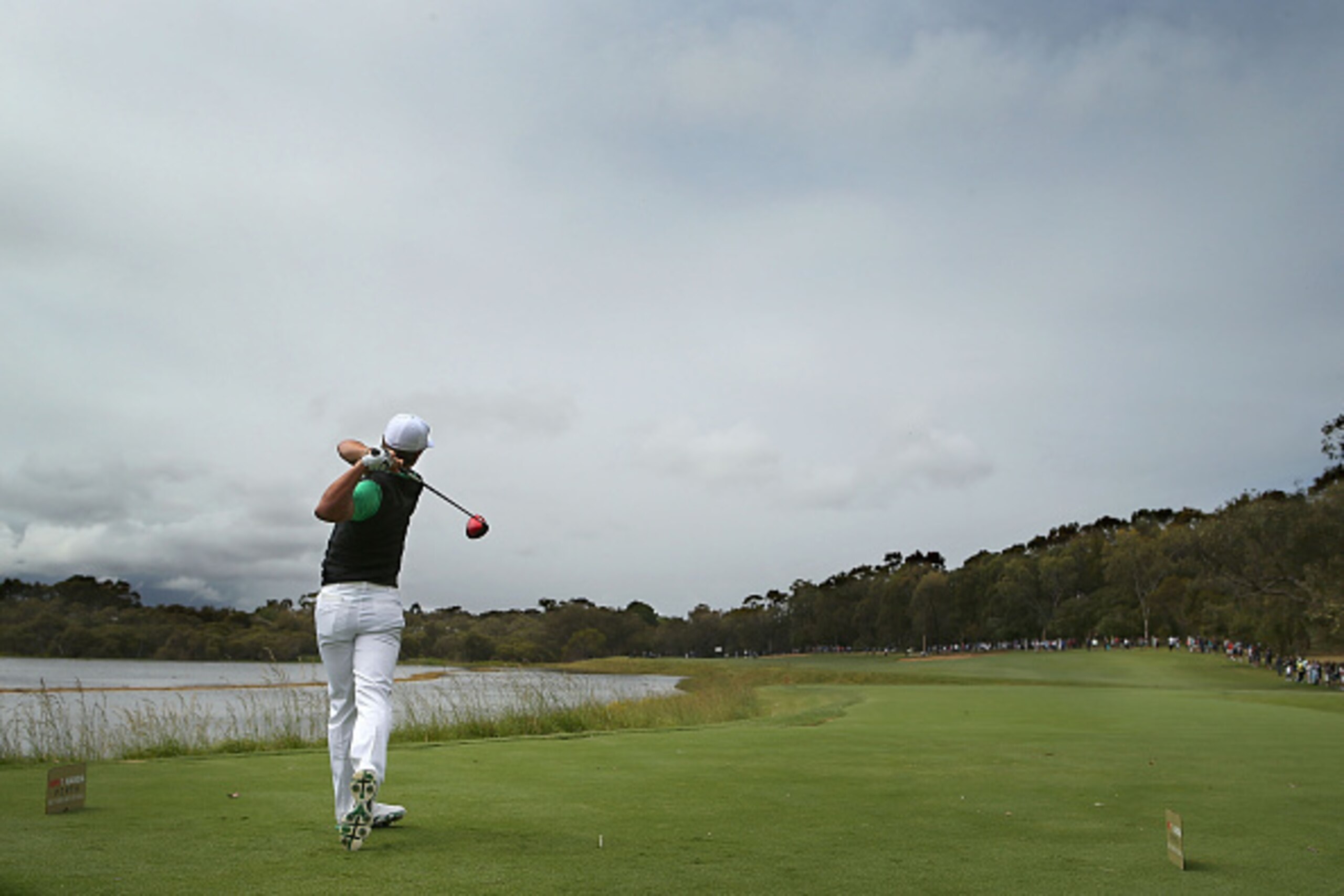 PERTH, AUSTRALIA - OCTOBER 26:  Thorbjorn Olesen of Denmark tees off on the 3rd hole during day four of the 2014 Perth International at Lake Karrinyup Country Club on October 26, 2014 in Perth, Australia.  (Photo by Paul Kane/Getty Images)