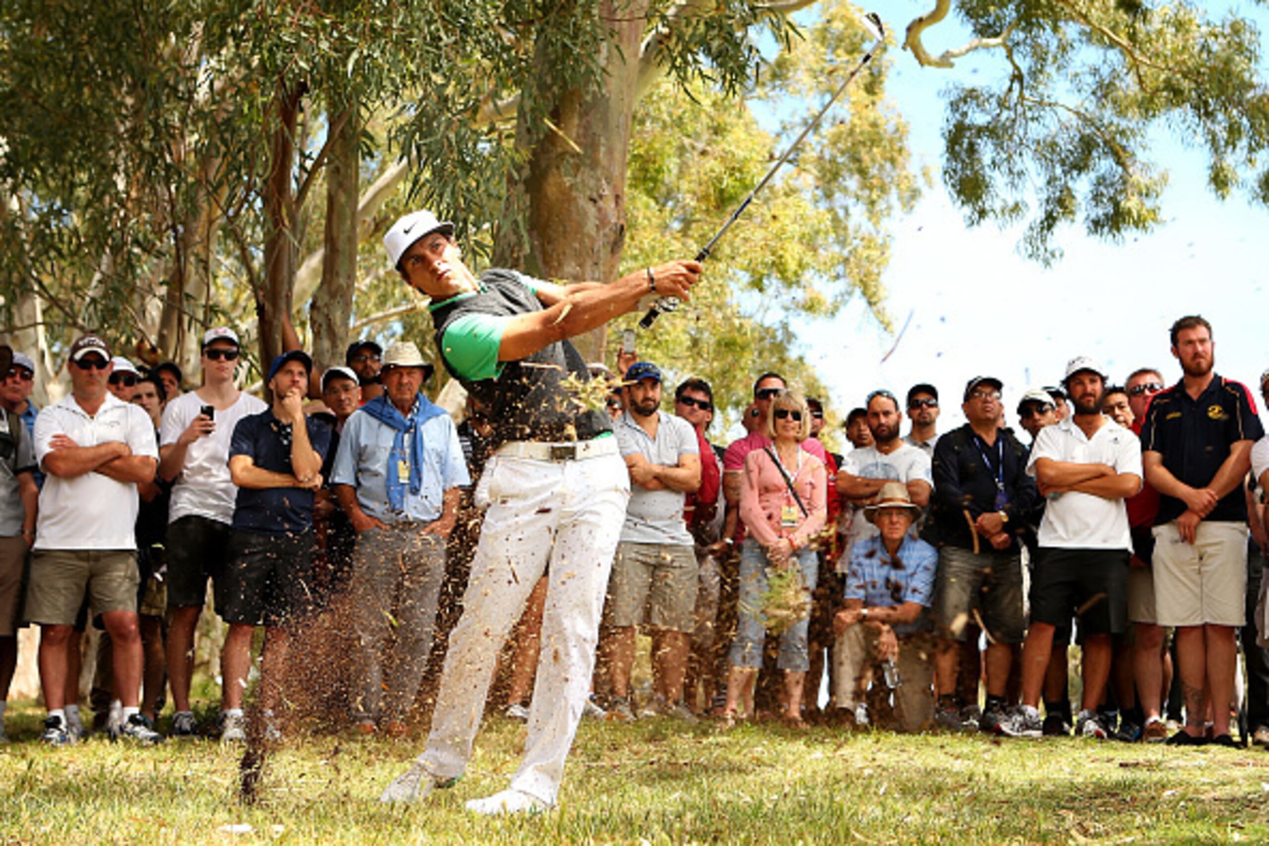 PERTH, AUSTRALIA - OCTOBER 26:  Thorbjorn Olesen of Denmark plays out of the rough on the 7th hole during day four of the 2014 Perth International at Lake Karrinyup Country Club on October 26, 2014 in Perth, Australia.  (Photo by Paul Kane/Getty Images)