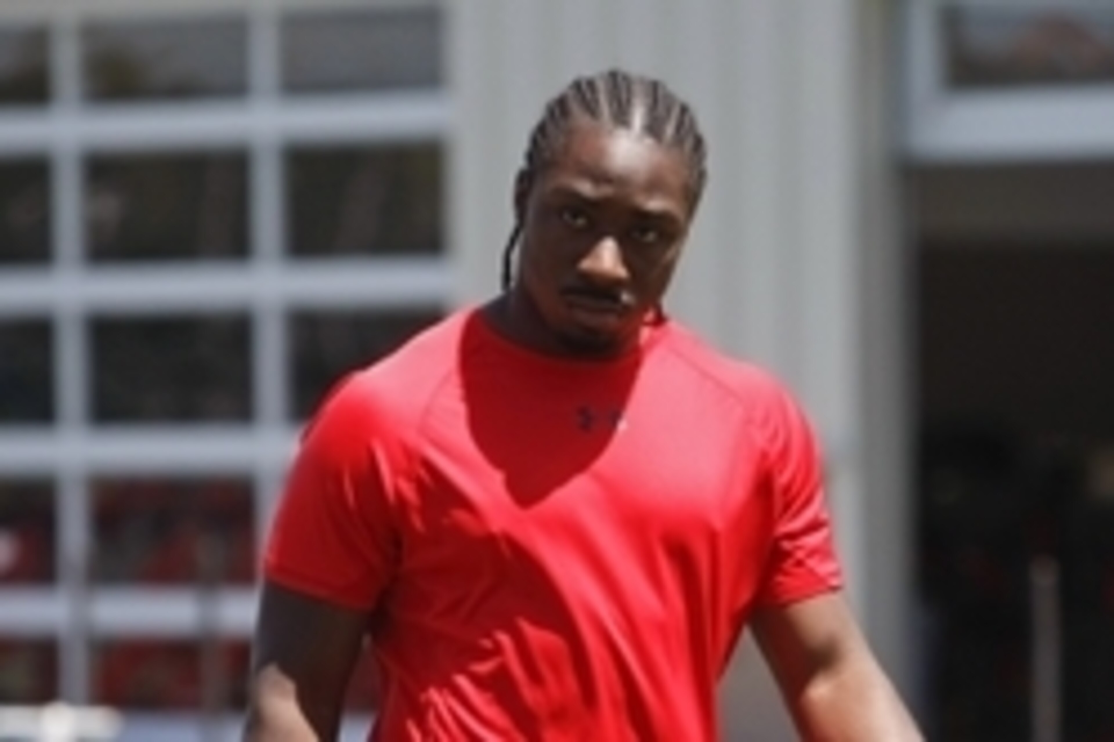 May 22, 2013; Santa Clara, CA, USA; San Francisco 49ers running back Marcus Lattimore heads towards the locker room during organized team activities at the 49ers training complex. Mandatory Credit: Kelley L Cox-USA TODAY Sports