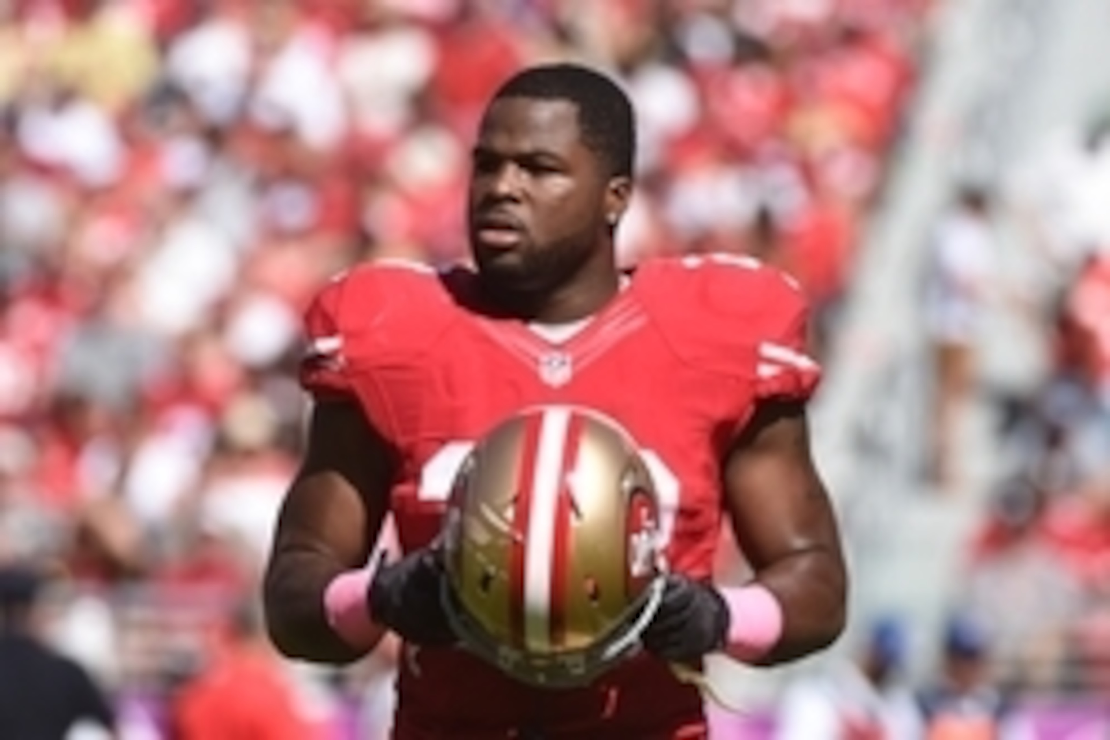 October 5, 2014; Santa Clara, CA, USA; San Francisco 49ers running back Carlos Hyde (28) during the first quarter against the Kansas City Chiefs at Levi's Stadium. Mandatory Credit: Kyle Terada-USA TODAY Sports