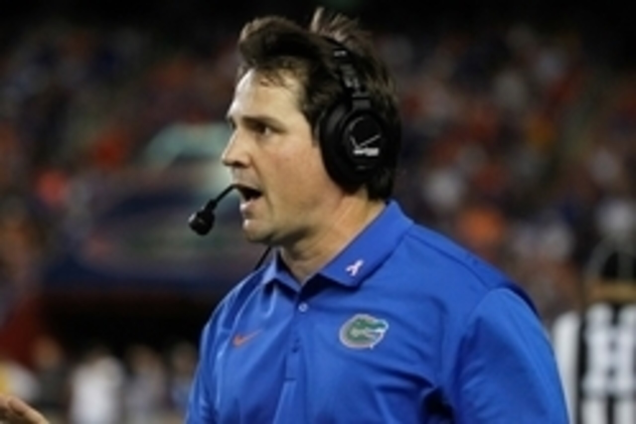 Oct 11, 2014; Gainesville, FL, USA; Florida Gators head coach Will Muschamp reacts during the first half against the LSU Tigers at Ben Hill Griffin Stadium. Mandatory Credit: Kim Klement-USA TODAY Sports