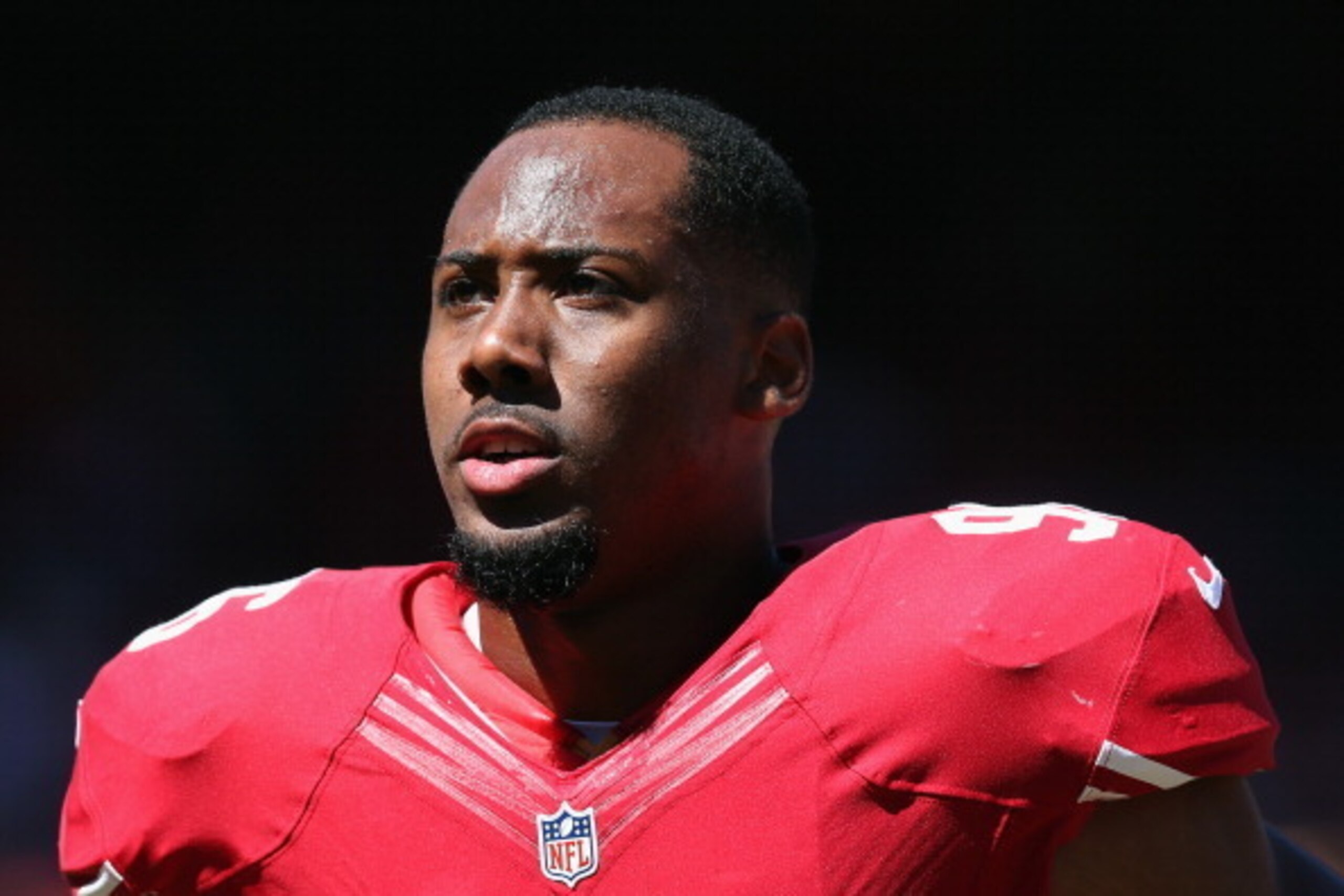 SAN FRANCISCO, CA - SEPTEMBER 08: Linebacker Corey Lemonier #96 of the San Francisco 49ers looks on prior to the start of the game against the Green Bay Packers at Candlestick Park on September 8, 2013 in San Francisco, California. (Photo by Jeff Gross/ SAN FRANCISCO, CA - SEPTEMBER 08: Linebacker Corey Lemonier #96 of the San Francisco 49ers looks on prior to the start of the game against the Green Bay Packers at Candlestick Park on September 8, 2013 in San Francisco, California. (Photo by Jeff Gross/