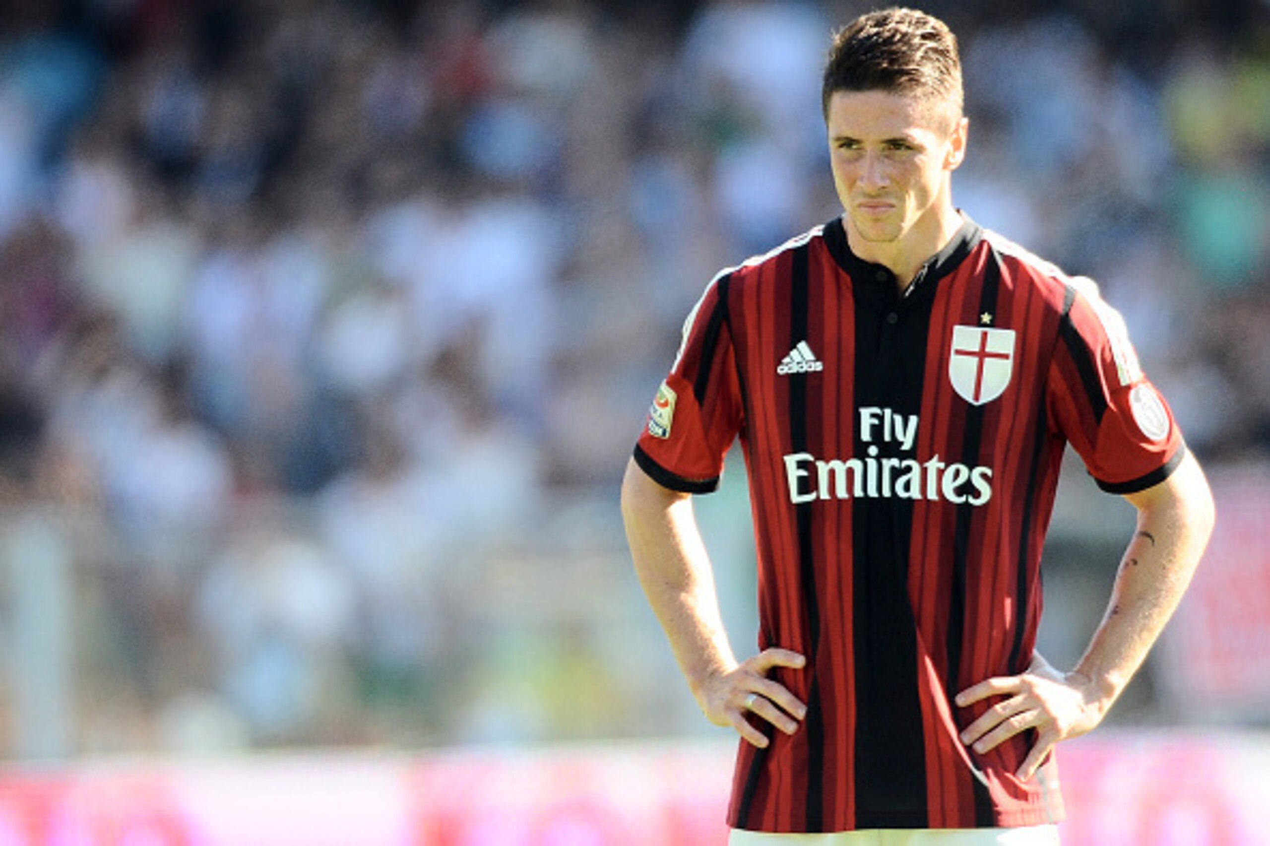 CESENA, ITALY - SEPTEMBER 28: Fernando Torres # 9 of AC Milan looks on during the Serie A match between AC Cesena and AC Milan at Dino Manuzzi Stadium on September 28, 2014 in Cesena, Italy. (Photo by Mario Carlini / Iguana Press/Getty Images) CESENA, ITALY - SEPTEMBER 28: Fernando Torres # 9 of AC Milan looks on during the Serie A match between AC Cesena and AC Milan at Dino Manuzzi Stadium on September 28, 2014 in Cesena, Italy. (Photo by Mario Carlini / Iguana Press/Getty Images)