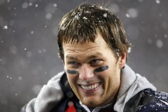 FOXBORO, MA - OCTOBER 18:  Tom Brady #12 of the New England Patriots stands on the sideline in the fourth quarter against the Tennessee Titans on October 18, 2009 at Gillette Stadium in Foxboro, Massachusetts. The Patriots defeated the Titans 59-0.  (Phot