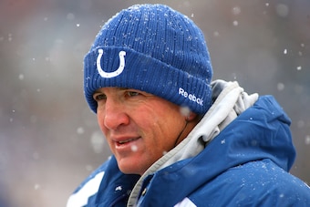 ORCHARD PARK, NY - JANUARY 3: Quarterback Peyton Manning #18 of the Indianapolis Colts looks on from the side line during their NFL game against the Buffalo Bills at Ralph Wilson Stadium on January 3, 2010 in Orchard Park, New York. The Bills defeated the
