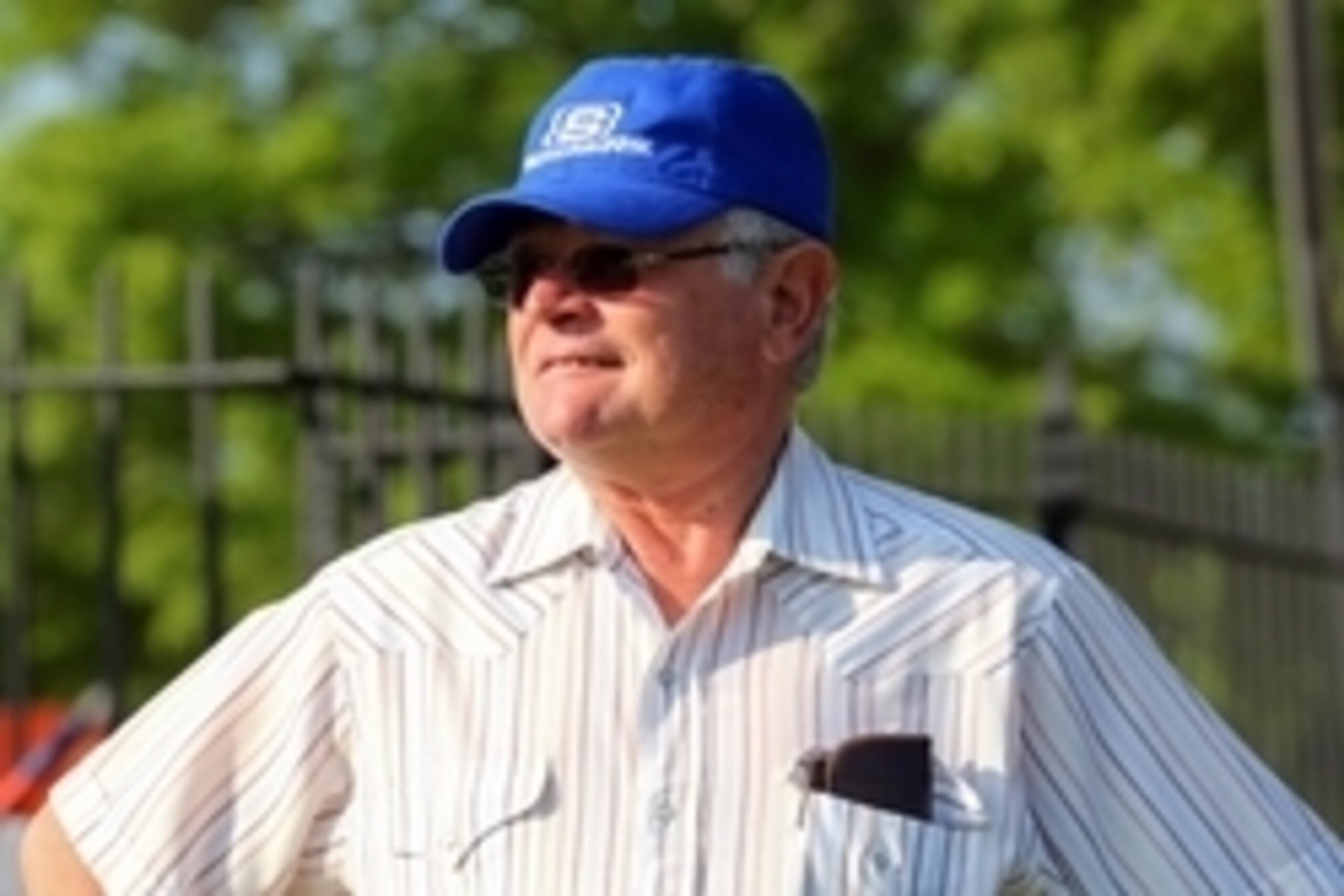 Jun 3, 2014; Elmont, NY, USA;  Horse trainer Art Sherman prior to speaking at a press conference about the progress of California Chrome in preparation for the 2014 Belmont Stakes at Belmont Park. Mandatory Credit: Anthony Gruppuso-USA TODAY Sports