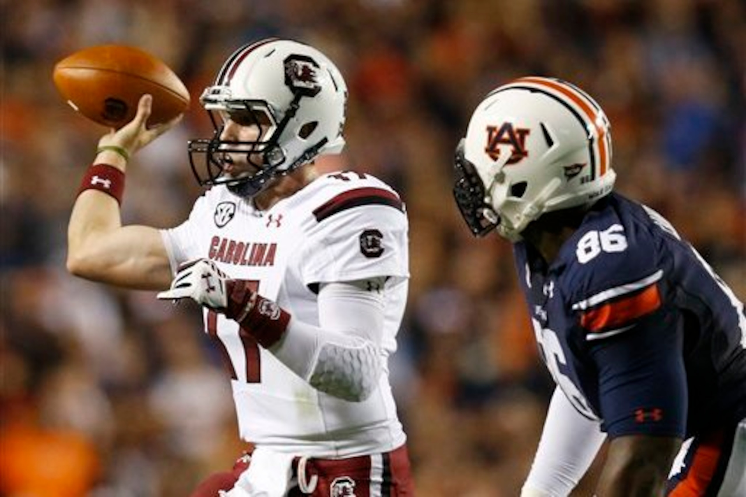 South Carolina QB Dylan Thompson and Auburn DE DaVonte Lambert