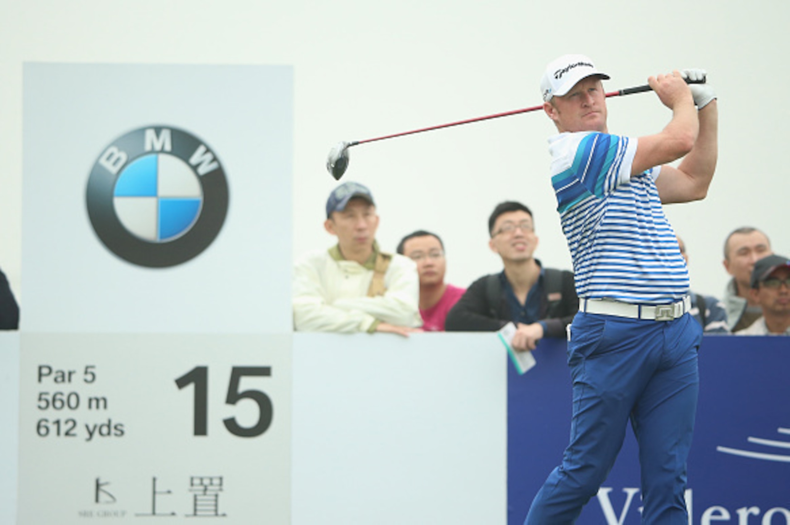 SHANGHAI, CHINA - NOVEMBER 01:  Jamie Donaldson of Wales hits his tee-shot on the 15th hole during the third round of the BMW Masters at Lake Malaren Golf Club on November 1, 2014 in Shanghai, China.  (Photo by Andrew Redington/Getty Images)