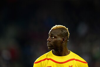 BASEL, SWITZERLAND - OCTOBER 01:  Mario Balotelli of Liverpool looks on during the UEFA Champions League Group B match between FC Basel 1893 and Liverpool FC at St. Jakob Stadium on October 1, 2014 in Basel, Switzerland.  (Photo by Jamie McDonald/Getty Im