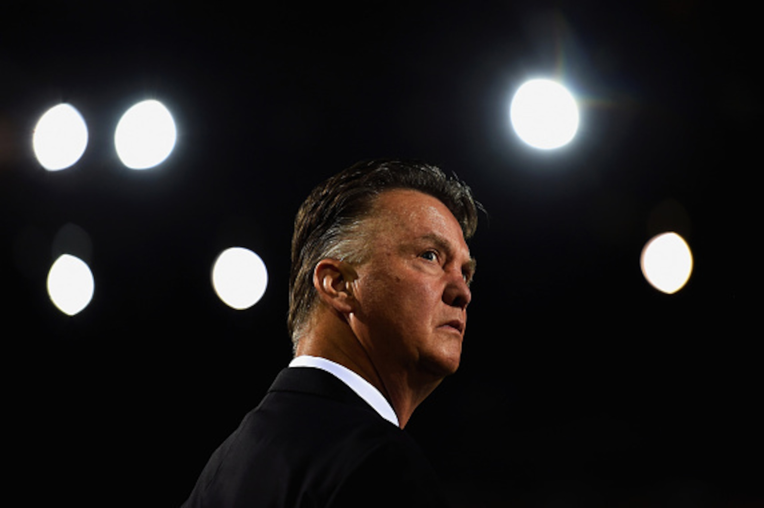 WEST BROMWICH, ENGLAND - OCTOBER 20:  Louis van Gaal manager of Manchester United looks on prior to the Barclays Premier League match between West Bromwich Albion and Manchester United at The Hawthorns on October 20, 2014 in West Bromwich, England.  (Phot