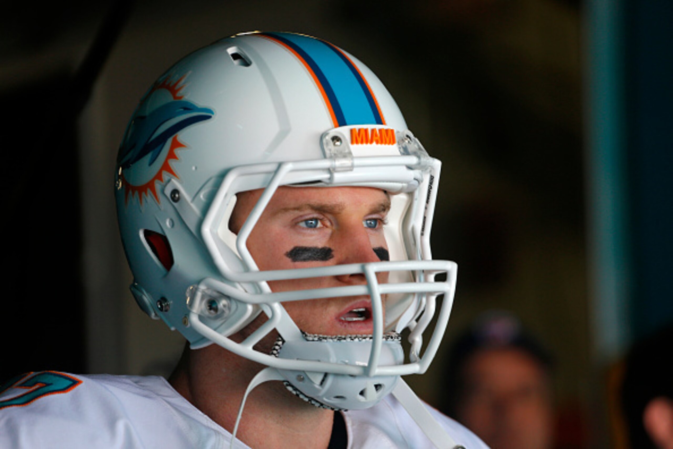 MIAMI GARDENS, FL - NOVEMBER 02:  Quarterback Ryan Tannehill #17 of the Miami Dolphins enters the field before the start of play against the San Diego Chargers in a game at Sun Life Stadium on November 2, 2014 in Miami Gardens, Florida.  (Photo by Chris T
