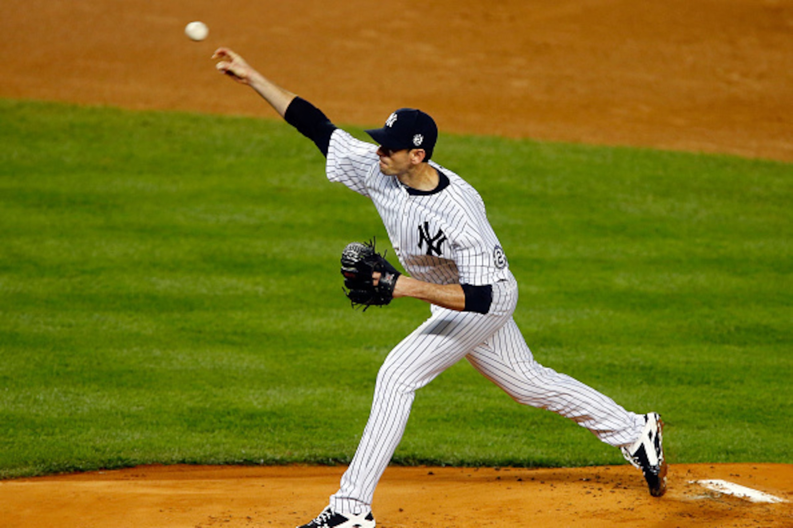 NEW YORK, NY - SEPTEMBER 23:  Brandon McCarthy #38 of the New York Yankees pitches in the first inning against the Baltimore Orioles at Yankee Stadium on September 23, 2014 in the Bronx borough of New York City.  (Photo by Jim McIsaac/Getty Images)