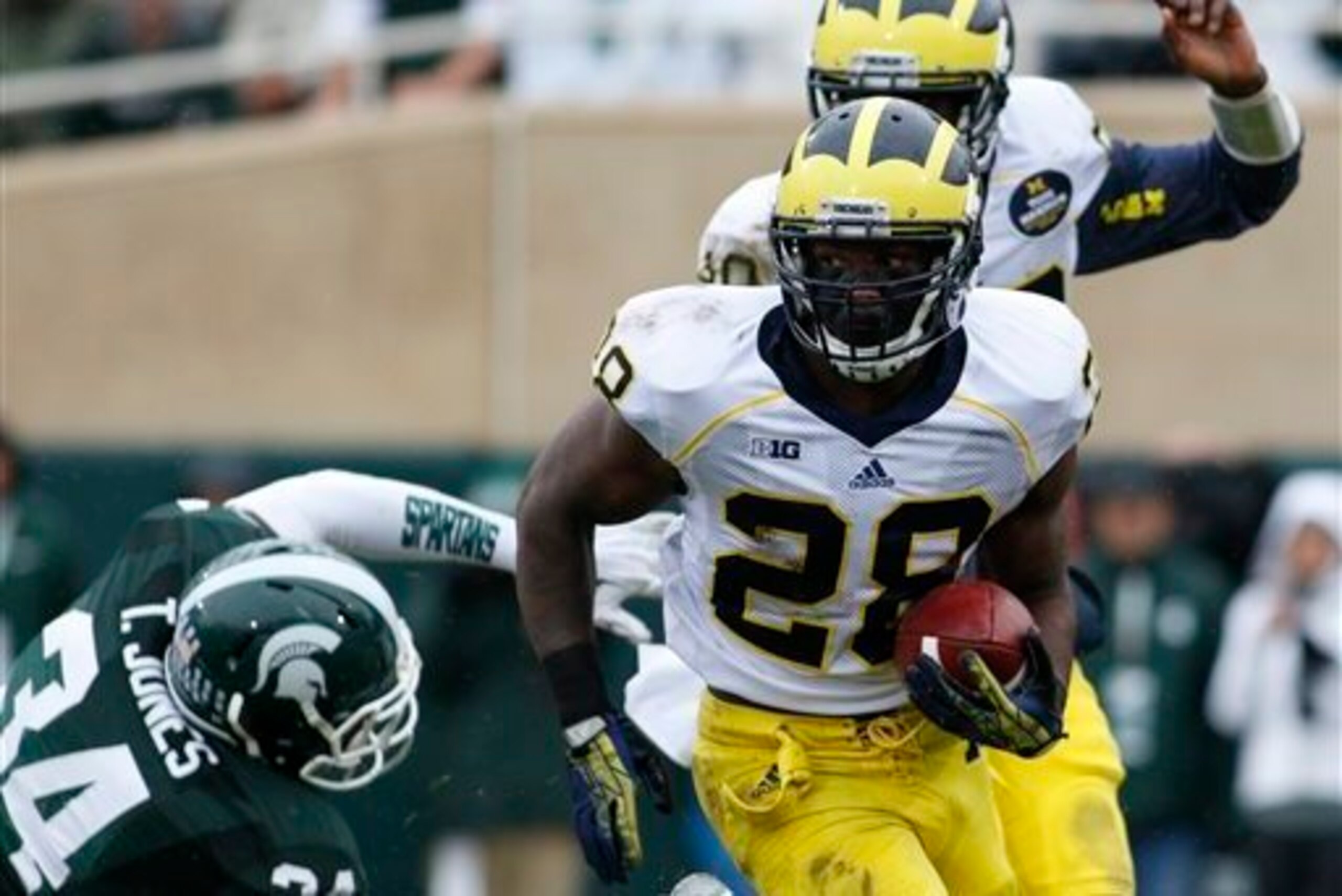 The 2011 season was the last time the Wolverines had a truly threatening running back, and that was 1,000-yard rusher Fitz Toussaint.