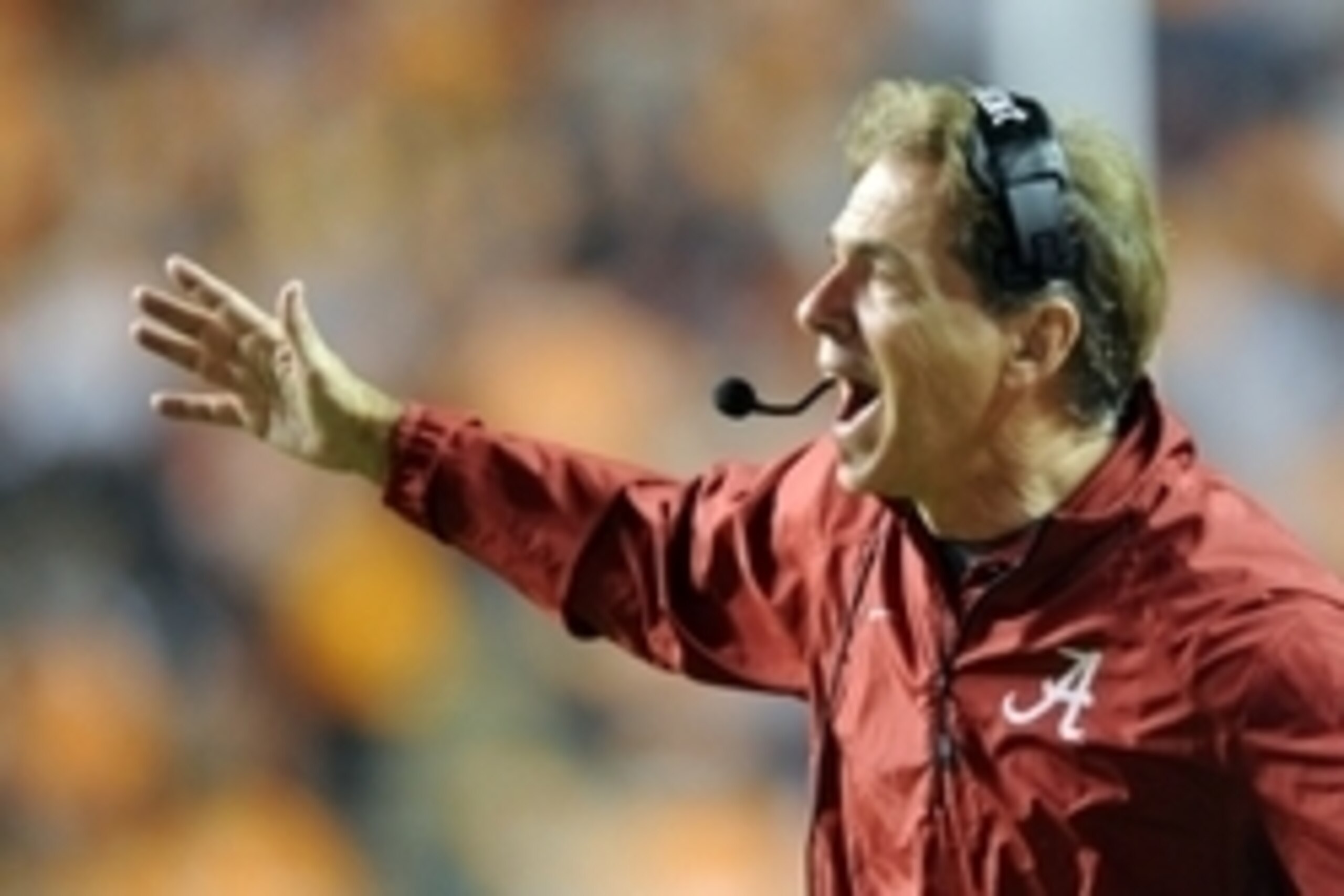 Oct 25, 2014; Knoxville, TN, USA;  Alabama Crimson Tide head coach Nick Saban during the second half against the Tennessee Volunteers at Neyland Stadium. Alabama won 34 to 20. Mandatory Credit: Randy Sartin-USA TODAY Sports