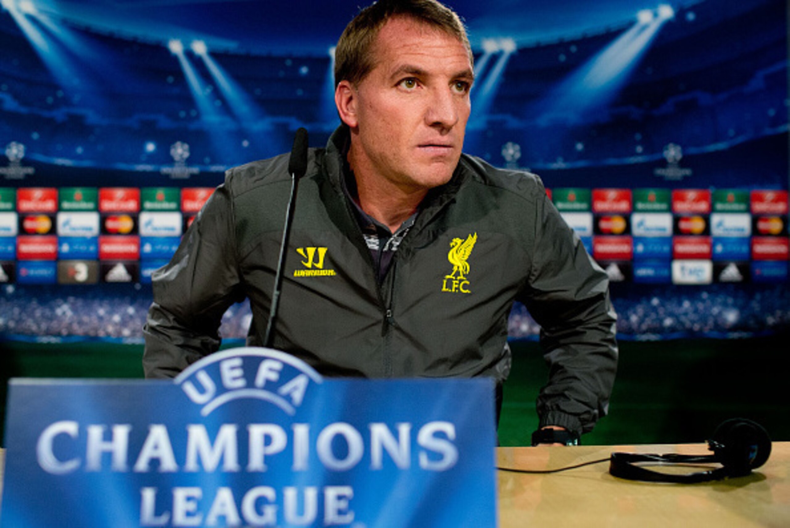 MADRID, SPAIN - NOVEMBER 03:  Head coach Brendan Rodgers of Liverpool FC arrives at a press conference ahead of the UEFA Champions League Group B match between Real Madrid CF and Liverpool FC at Estadio Santiago Bernabeu on November 3, 2014 in Madrid, Spa