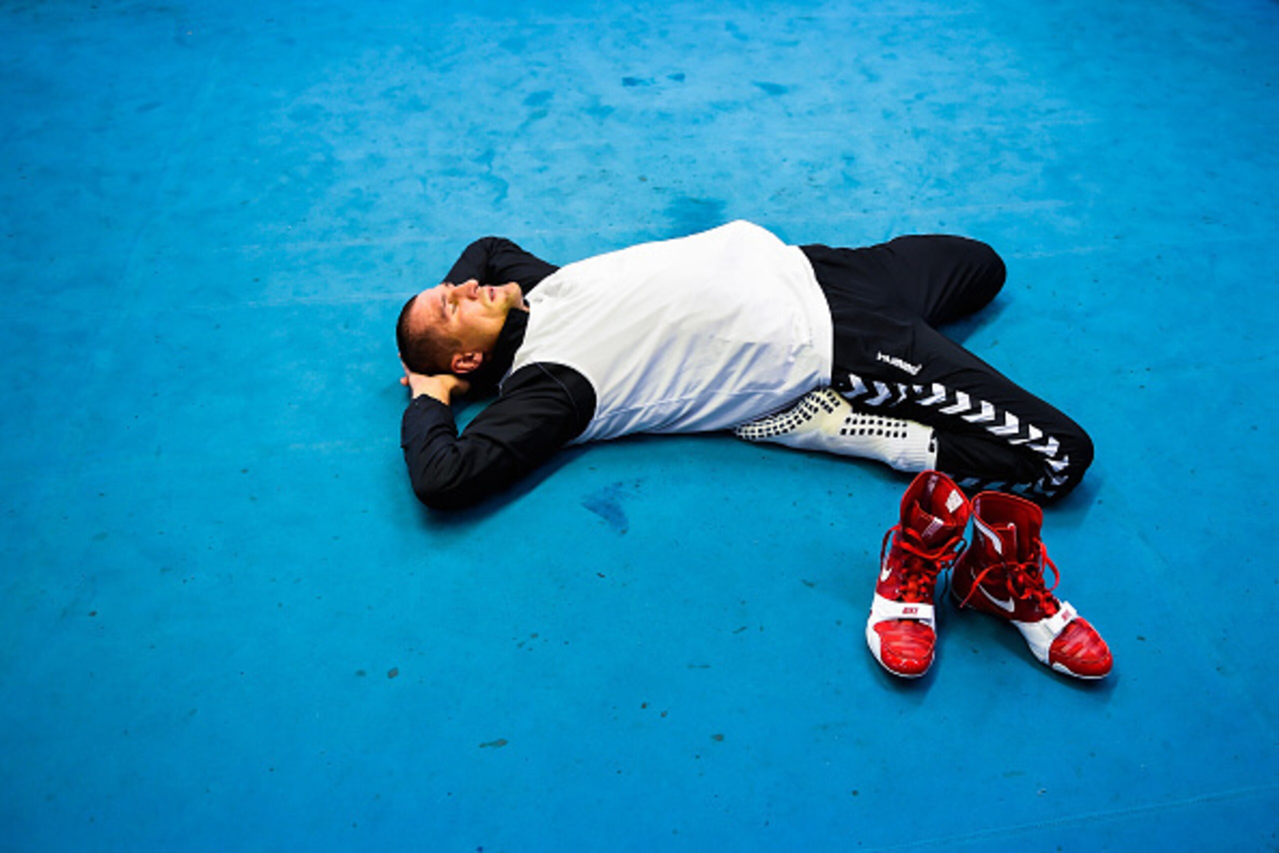 NEW YORK, NY - NOVEMBER 04: Russian boxer Sergey Kovalev stretches after a training session for an upcoming fight against Bernard Hopkins at Gleason's Gym on November 4, 2014 in the Brooklyn borough of New York City. (Photo by Alex Goodlett/Getty Images NEW YORK, NY - NOVEMBER 04: Russian boxer Sergey Kovalev stretches after a training session for an upcoming fight against Bernard Hopkins at Gleason's Gym on November 4, 2014 in the Brooklyn borough of New York City. (Photo by Alex Goodlett/Getty Images