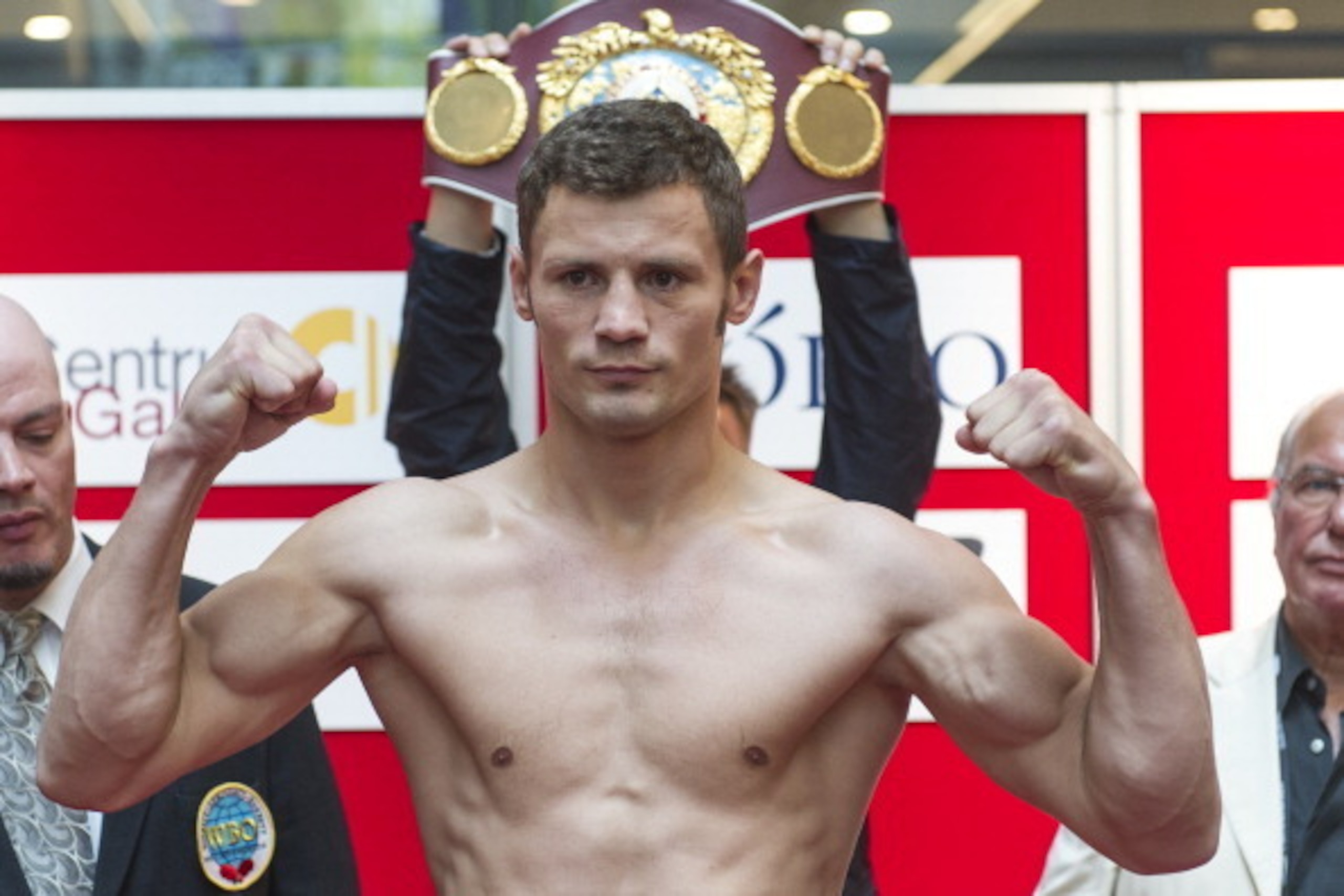 DRESDEN, GERMANY - JULY 12:  Robert Stieglitz from Germany poses during the weigh-in for the WBO super middleweight world championship on July 12, 2013 in Dresden, Germany. The WBO Super-Middleweight World Championship fight between Robert Stieglitz of Ge