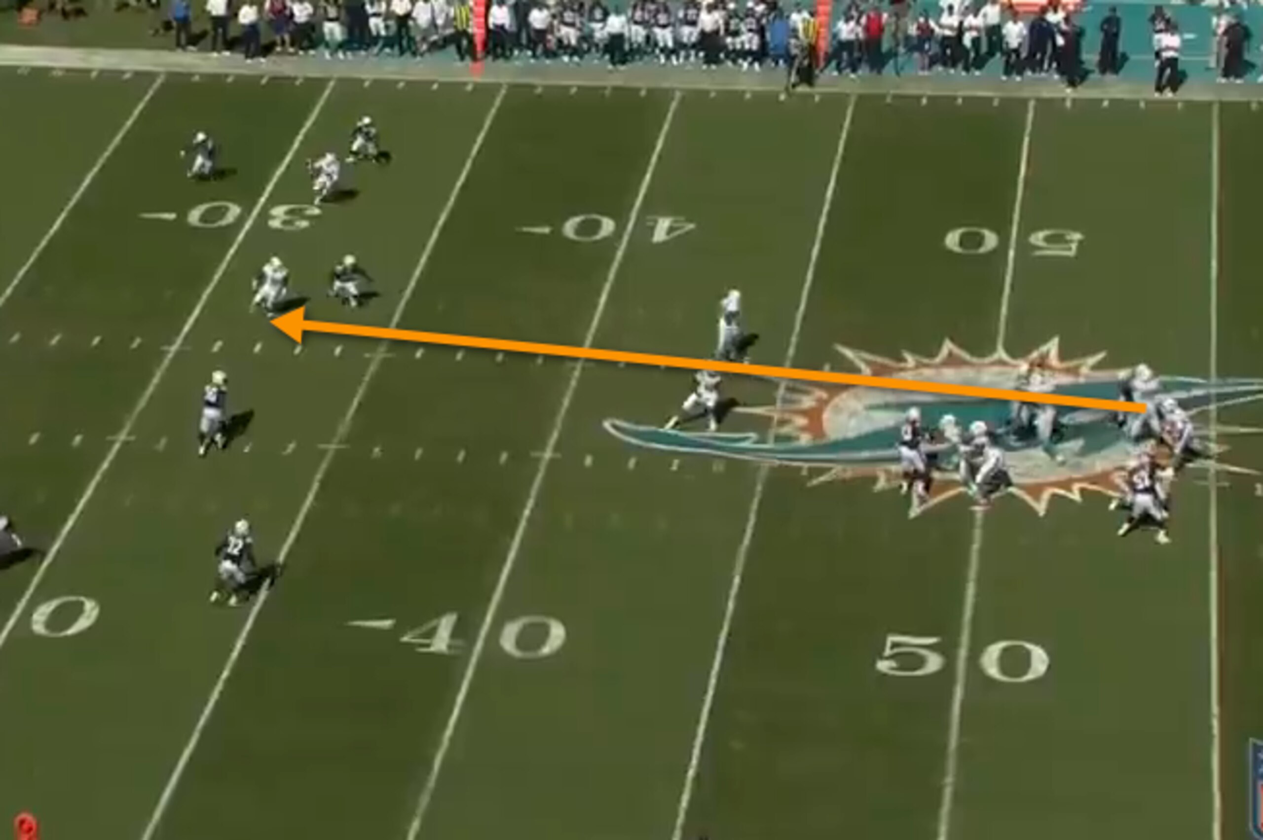 Tannehill has completed some terrific passes this season, including this 38-yarder to Mike Wallace.
