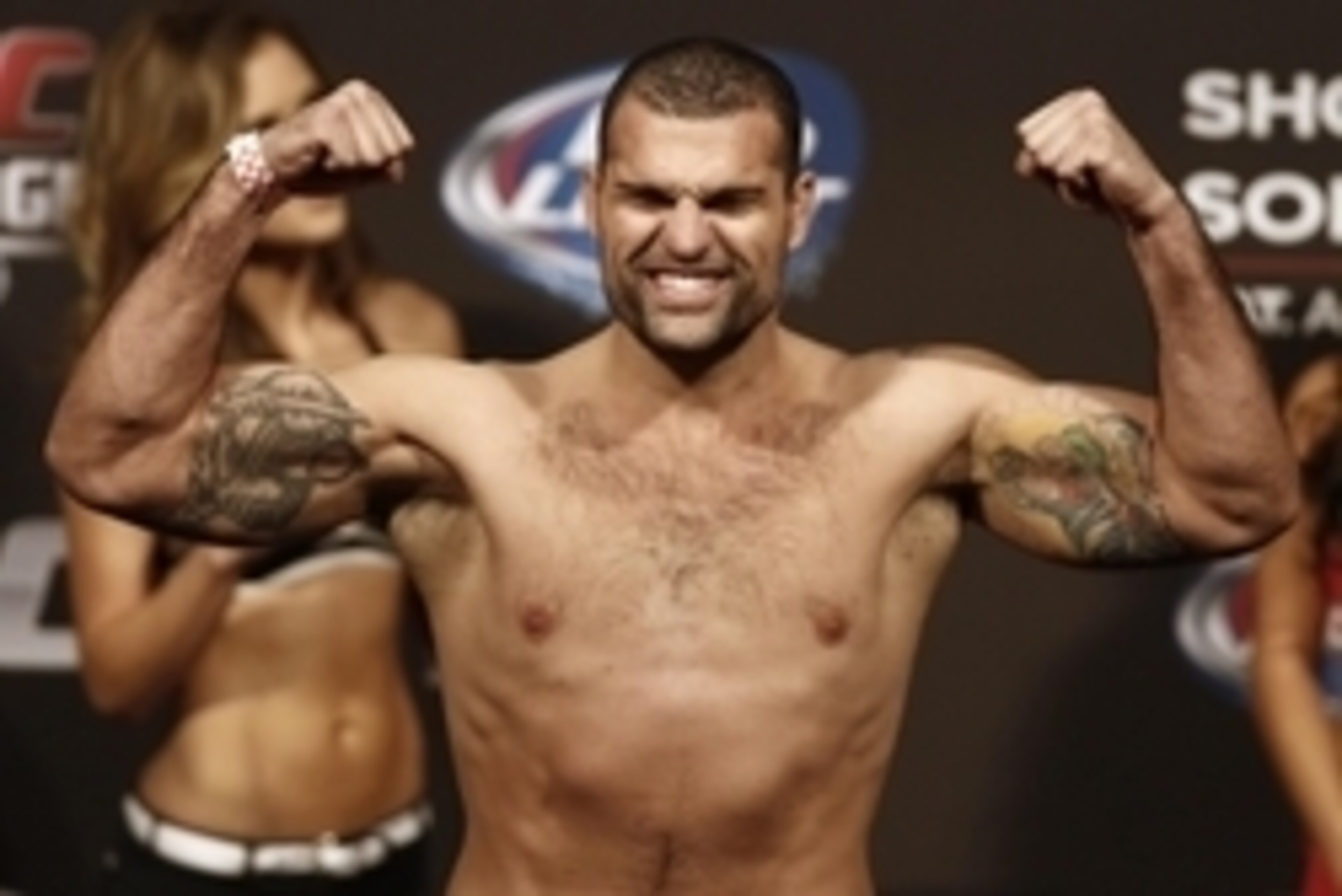 Aug 16, 2013; Boston, MA, USA; Shogun Rua flexes during the weigh-in for his UFC fight at TD Garden. Mandatory Credit: Winslow Townson-USA TODAY Sports Aug 16, 2013; Boston, MA, USA; Shogun Rua flexes during the weigh-in for his UFC fight at TD Garden. Mandatory Credit: Winslow Townson-USA TODAY Sports