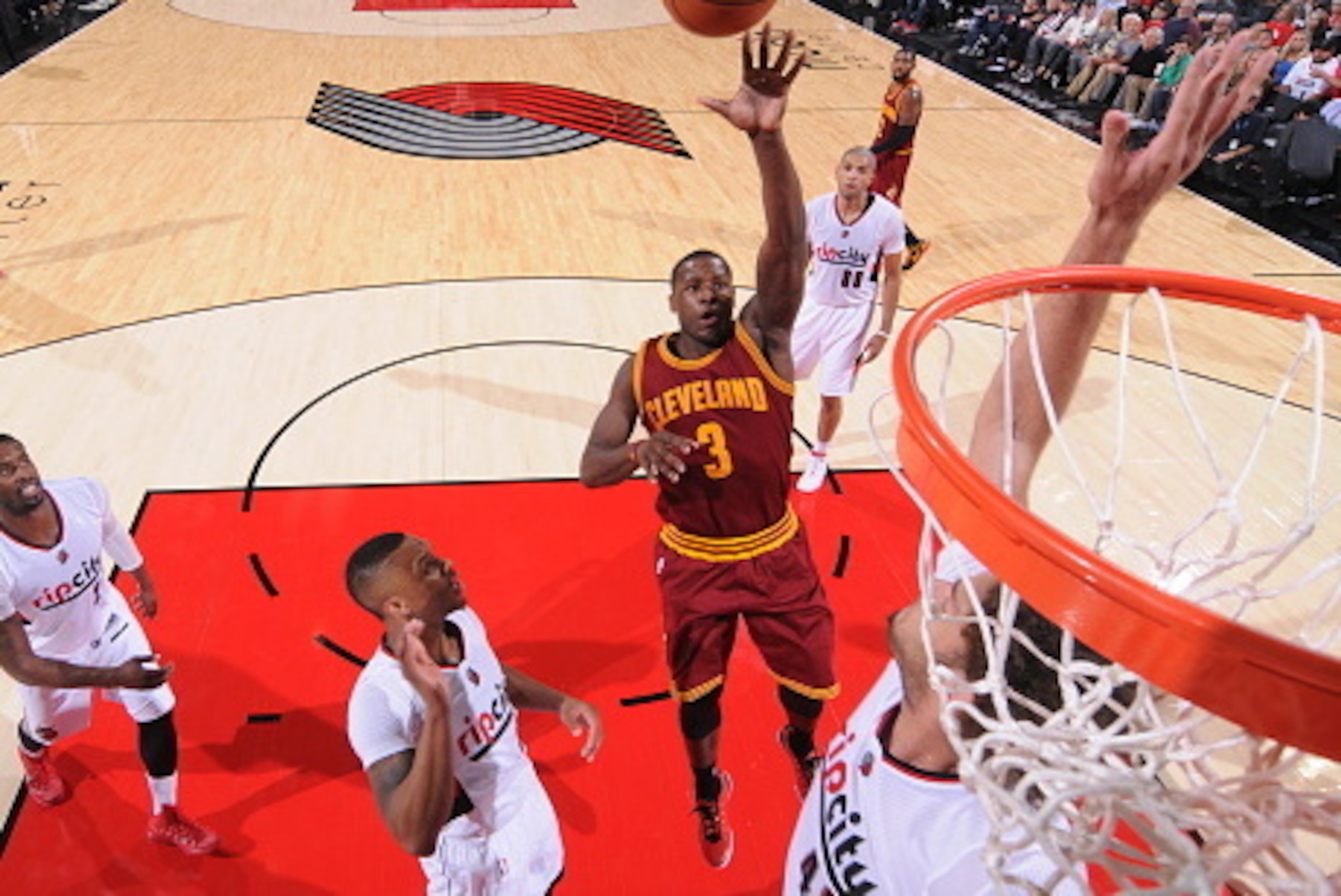 PORTLAND, OR - NOVEMBER 4:  Dion Waiters #3 of the Cleveland Cavaliers goes to the basket against the Portland Trail Blazers on November 4, 2014 at the Moda Center in Portland, Oregon. NOTE TO USER: User expressly acknowledges and agrees that, by download
