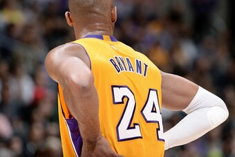 LOS ANGELES, CA - NOVEMBER 04: Kobe Bryant #24 of the Los Angeles Lakers stands on the court during a game against the Phoenix Suns at STAPLES Center on November 04, 2014 in Los Angeles, California. NOTE TO USER: User expressly acknowledges and agrees tha