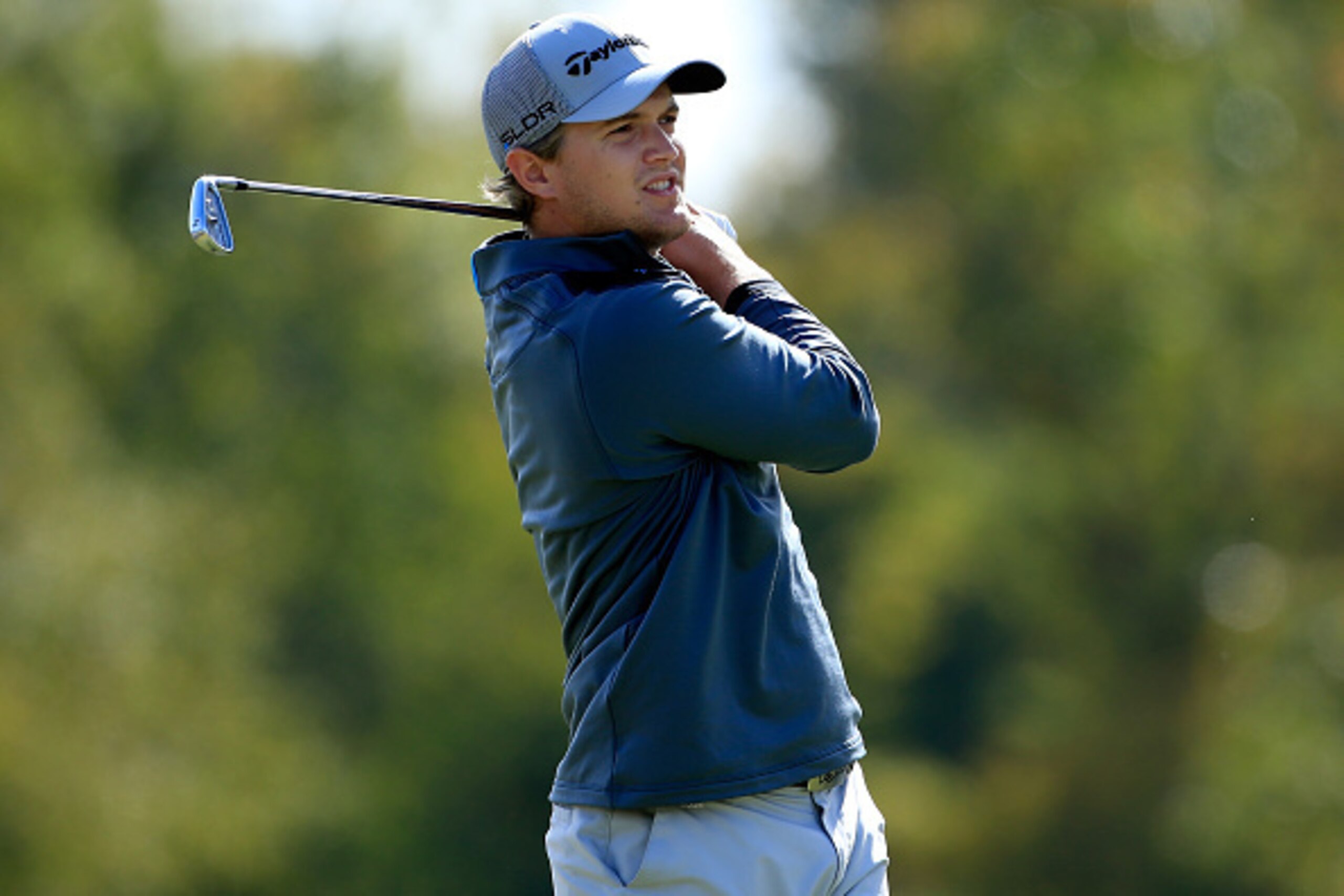 JACKSON, MS - NOVEMBER 06:  Sebastian Cappelen of Denmark tees off on the eighth hole during round one of the Sanderson Farms Championship at The Country Club of Jackson on November 6, 2014 in Jackson, Mississippi.  (Photo by Michael Cohen/Getty Images)