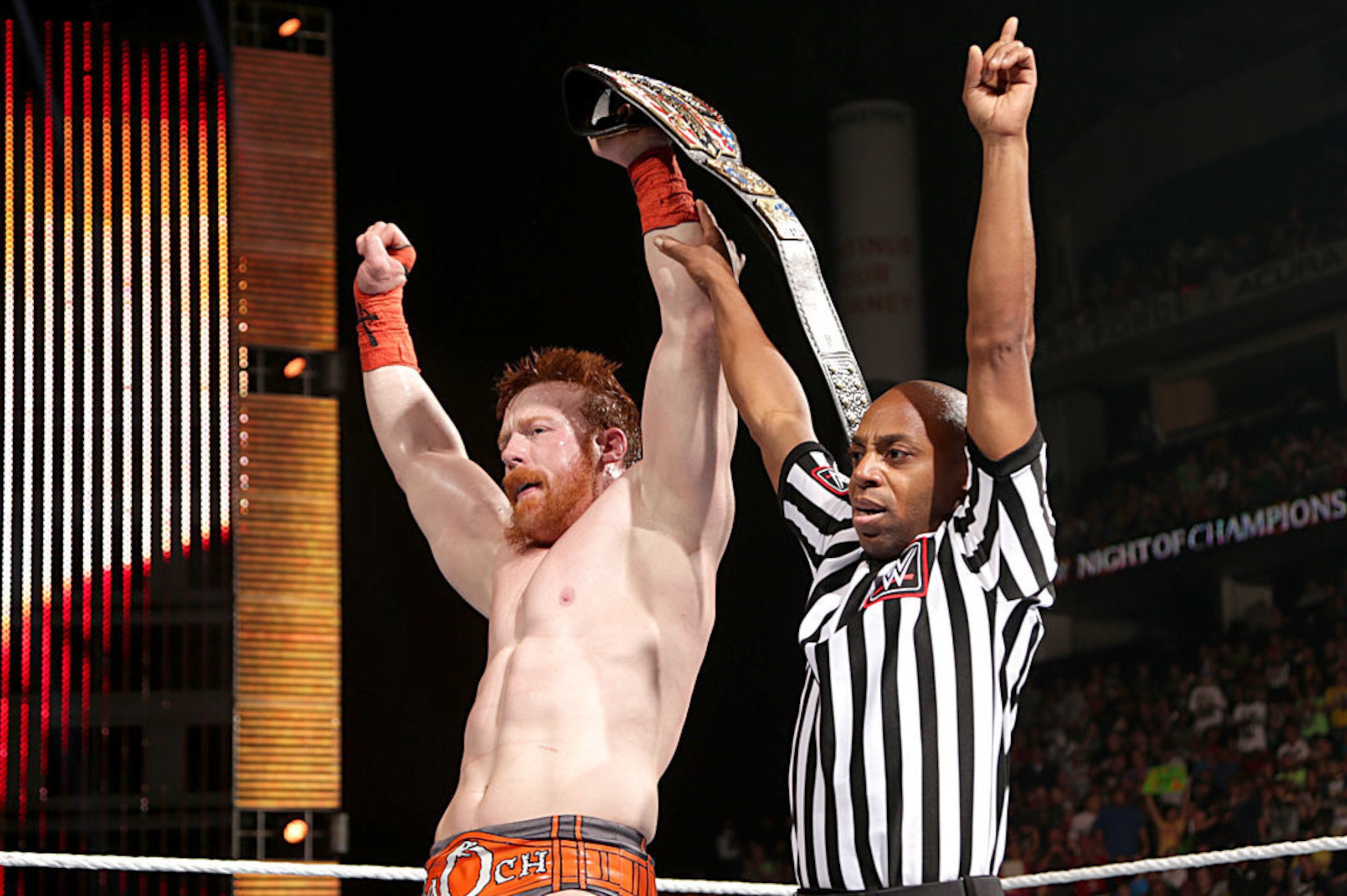 Sheamus celebrates at Night of Champions