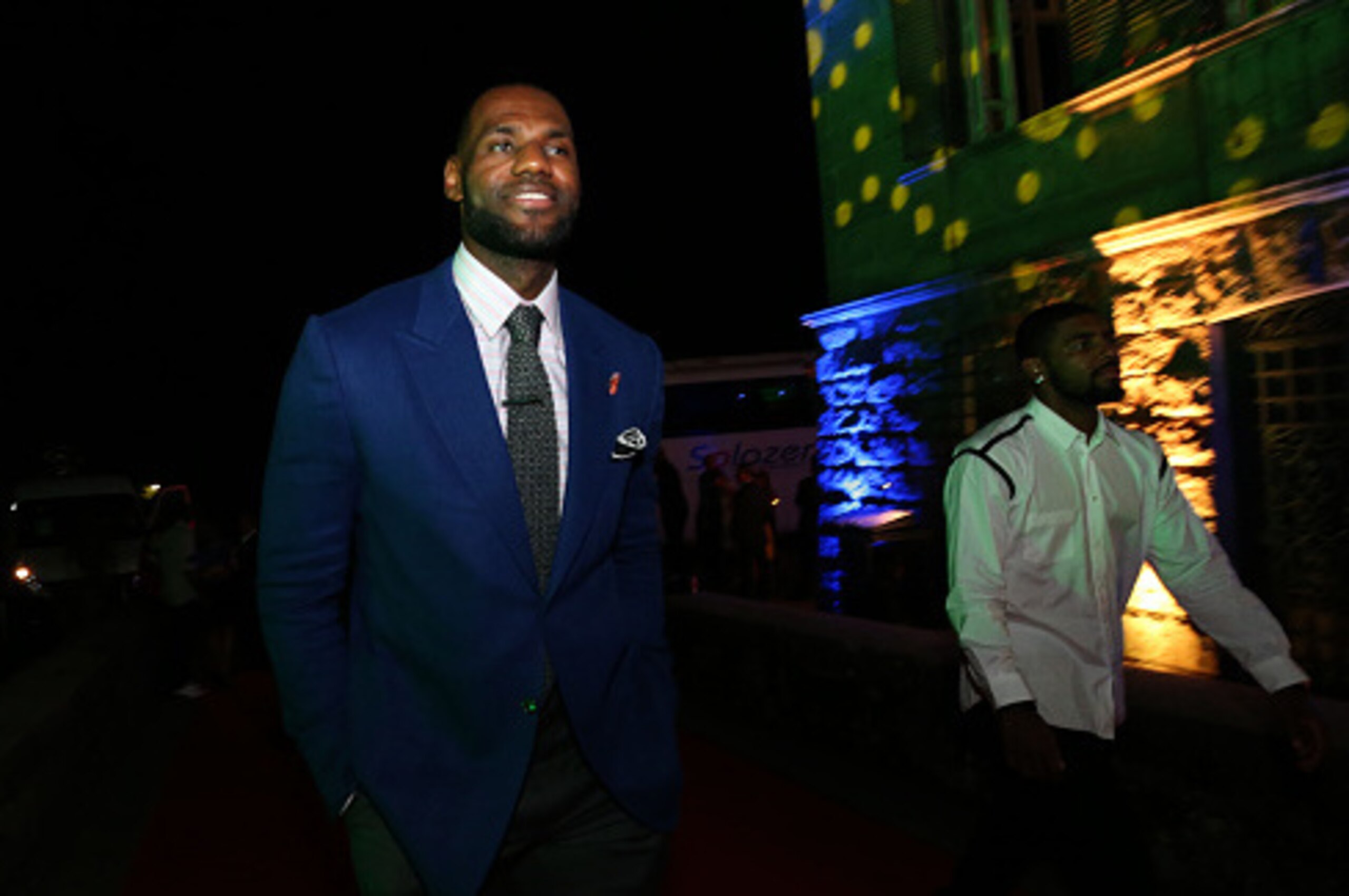 RIO DE JANEIRO, BRAZIL - OCTOBER 10: LeBron James #23 of the Cleveland Cavaliers arrives for the NBA Global Games Welcome Reception at Parque Lage R. Jardim Botânico on October 10, 2014 in Rio de Janeiro, Brazil.  NOTE TO USER:  User expressly acknowledge