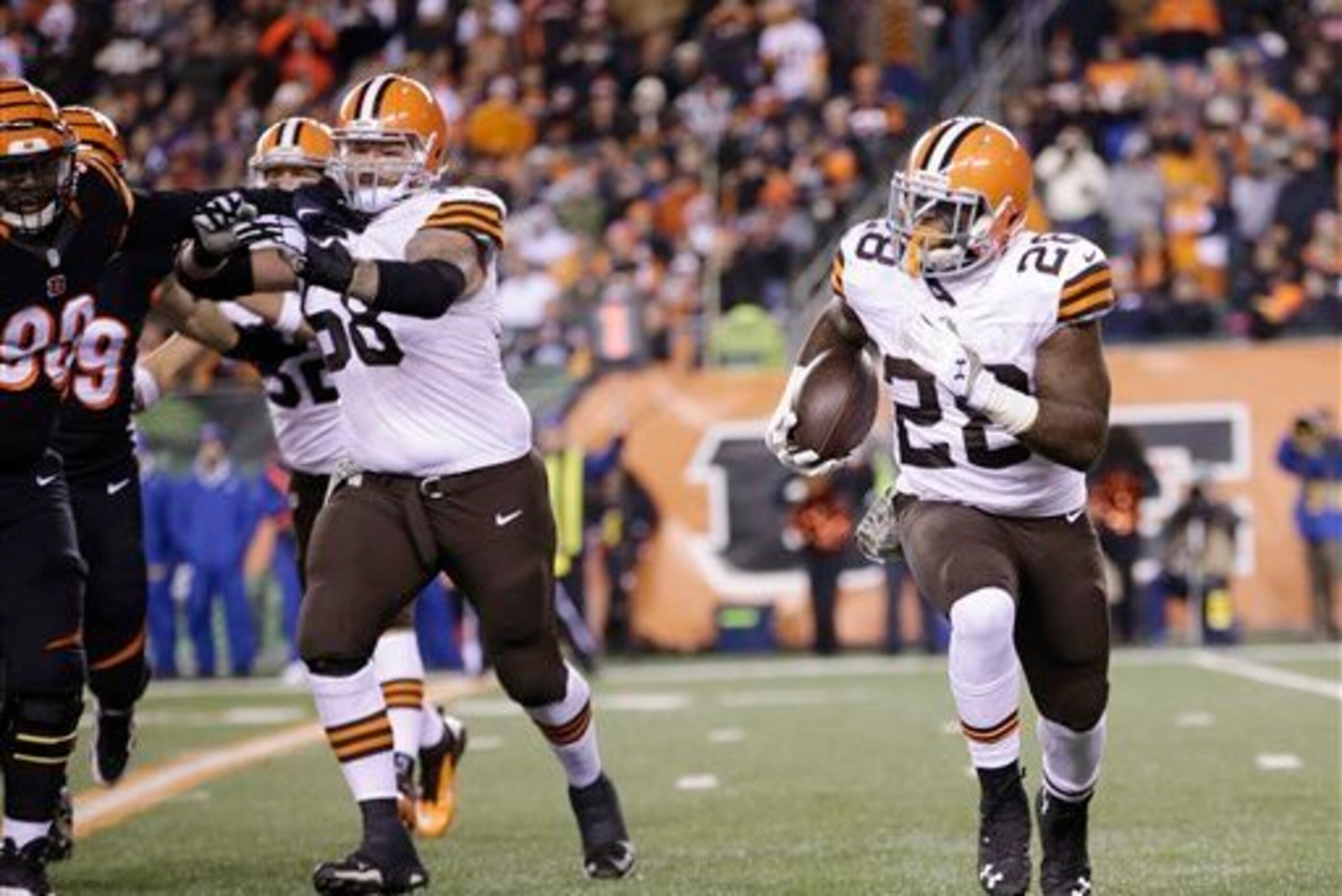 Terrance West carried the ball a game-high 26 times.
