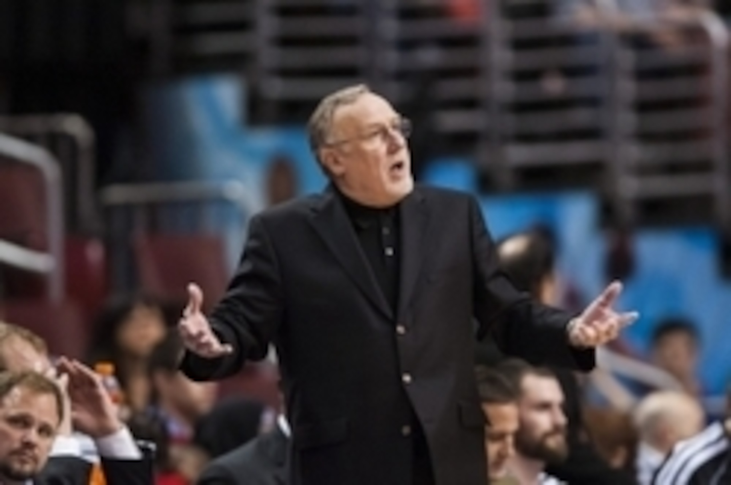 Dec 04, 2012; Philadelphia, PA, USA; Minnesota Timberwolves head coach Rick Adelman during the fourth quarter against the Philadelphia 76ers at the Wachovia Center. The Timberwolves defeated the Sixers 105-88. Mandatory Credit: Howard Smith-USA TODAY Spor