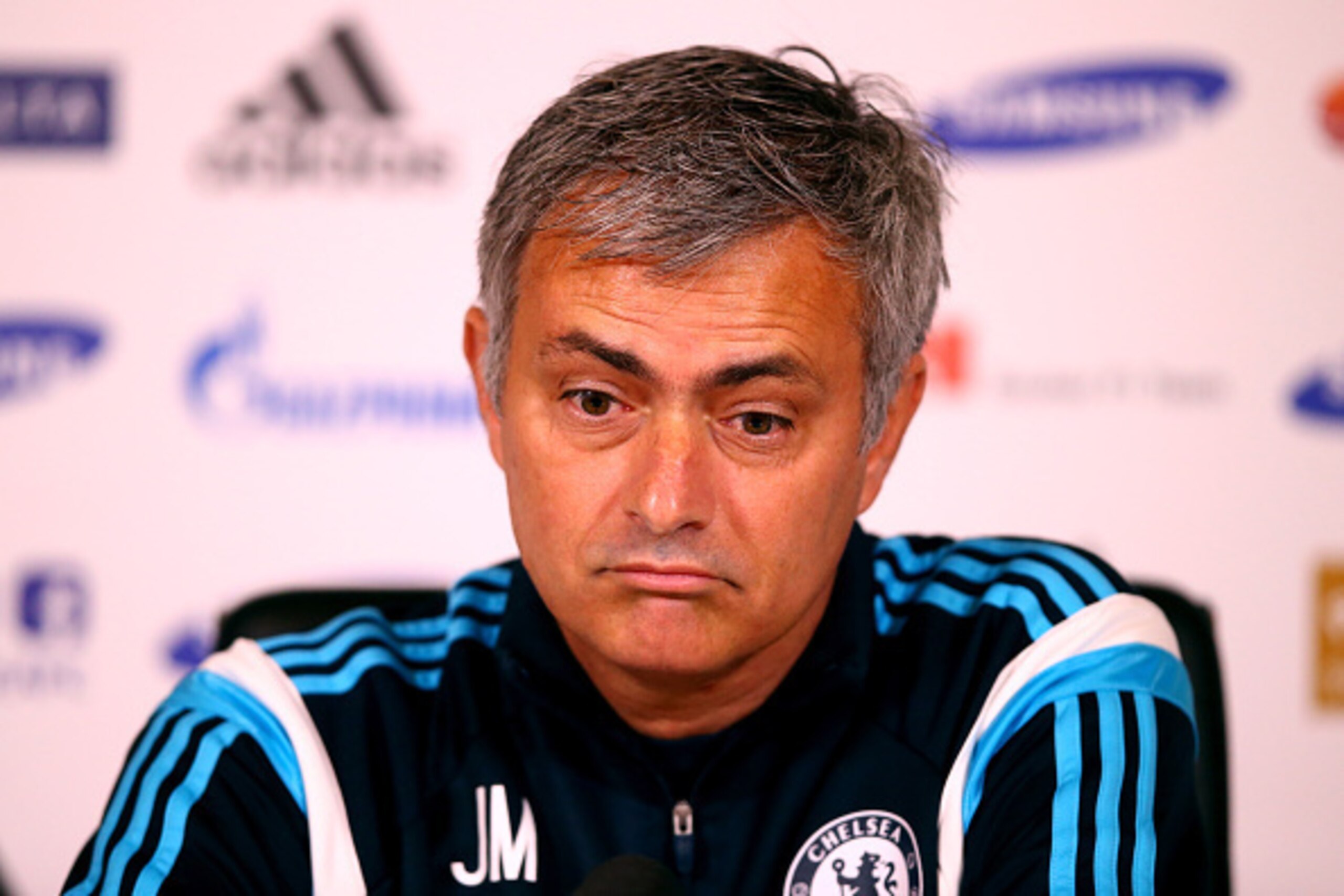 COBHAM, ENGLAND - NOVEMBER 07:  Manager Jose Mourinho of Chelsea attends a Chelsea Press Conference at Cobham Training Ground at Chelsea Training Ground on November 7, 2014 in Cobham, England.  (Photo by Clive Rose/Getty Images)